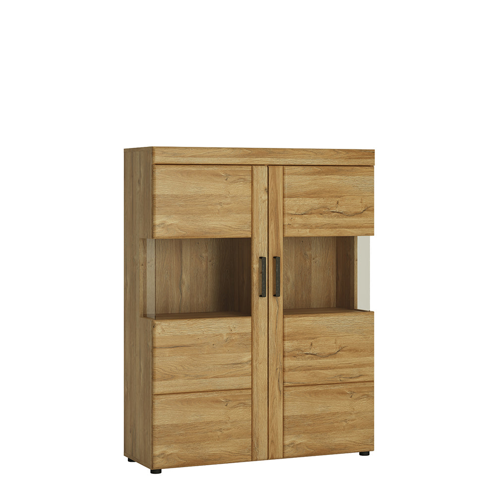 Cortina Low Wide 2 Door Display Cabinet in Grandson Oak – FTG