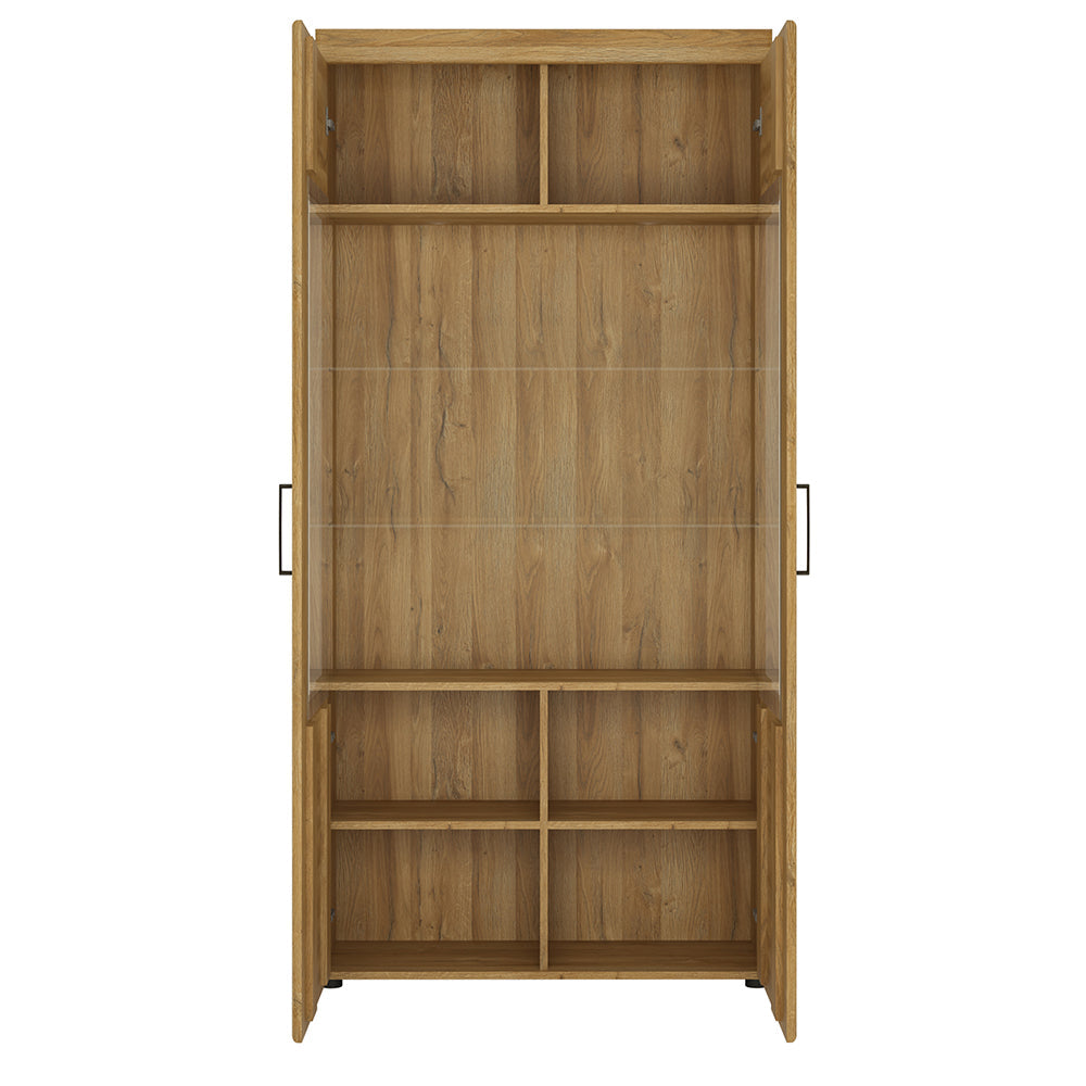 Cortina Tall Wide 2 Door glazed Display Cabinet in Grandson Oak – FTG, view 2