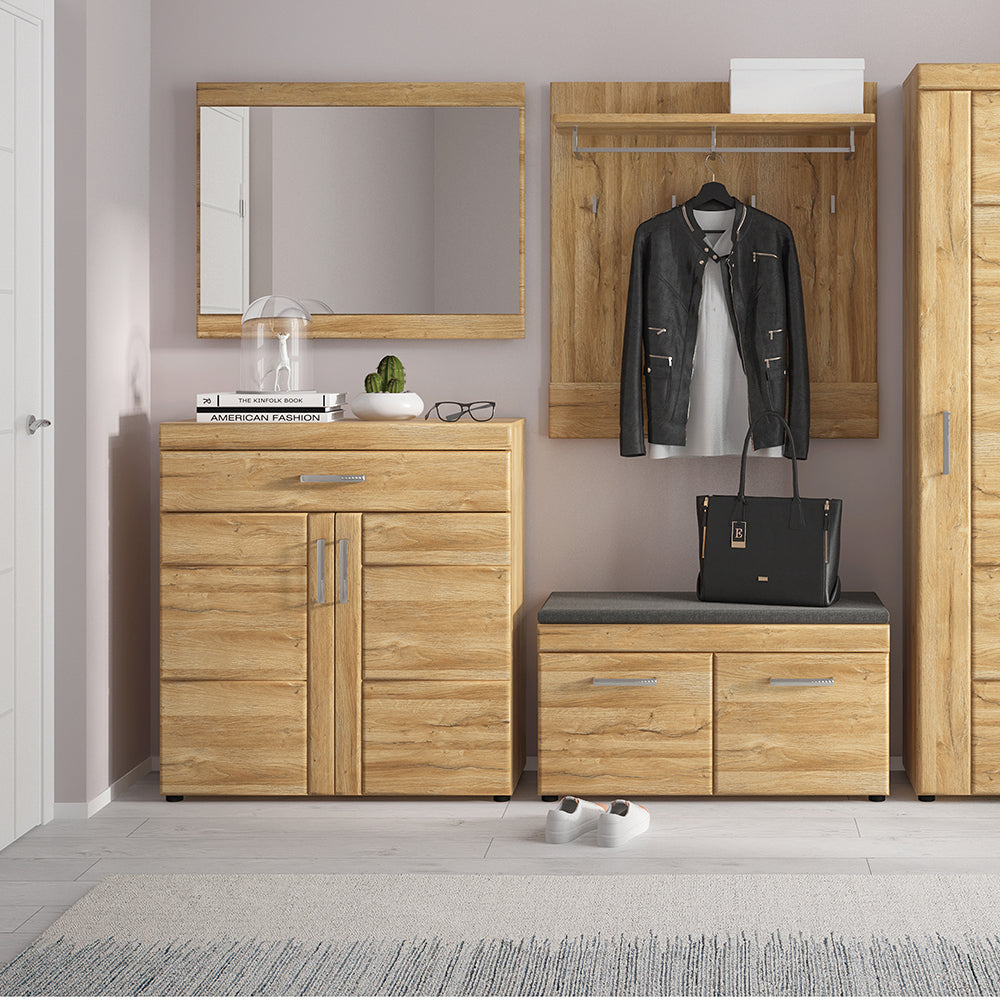 Cortina 2 Door Shoe Cabinet in Grandson Oak – FTG, view 3
