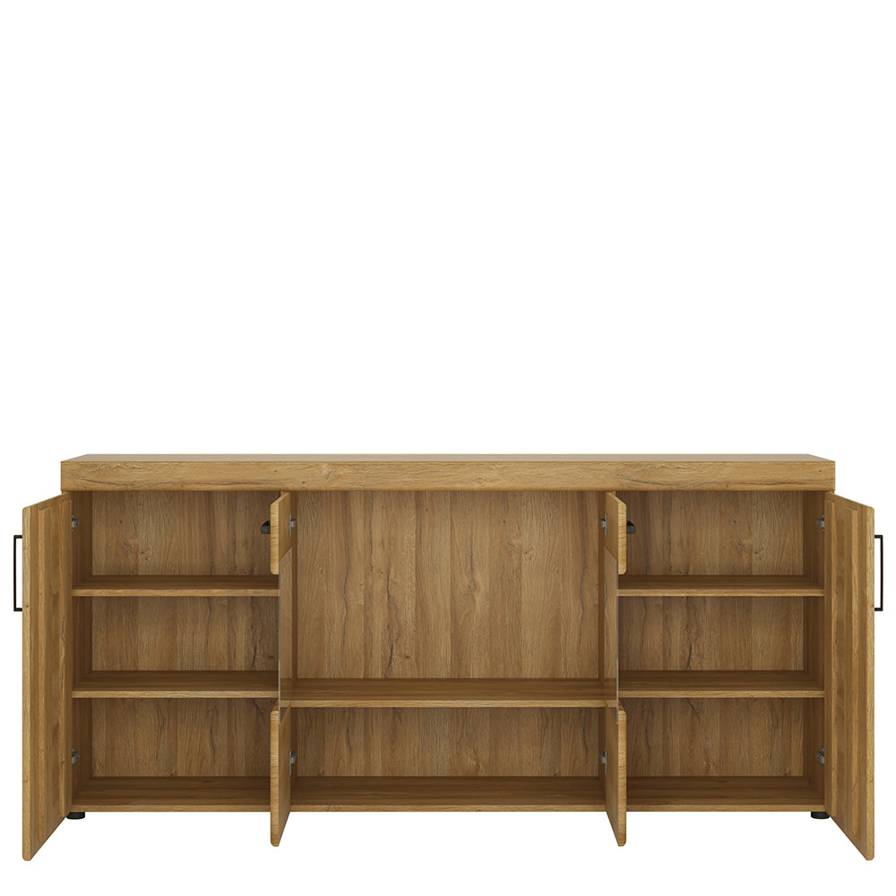 Cortina 4 Door Wide Glazed Sideboard in Grandson Oak – FTG, view 2