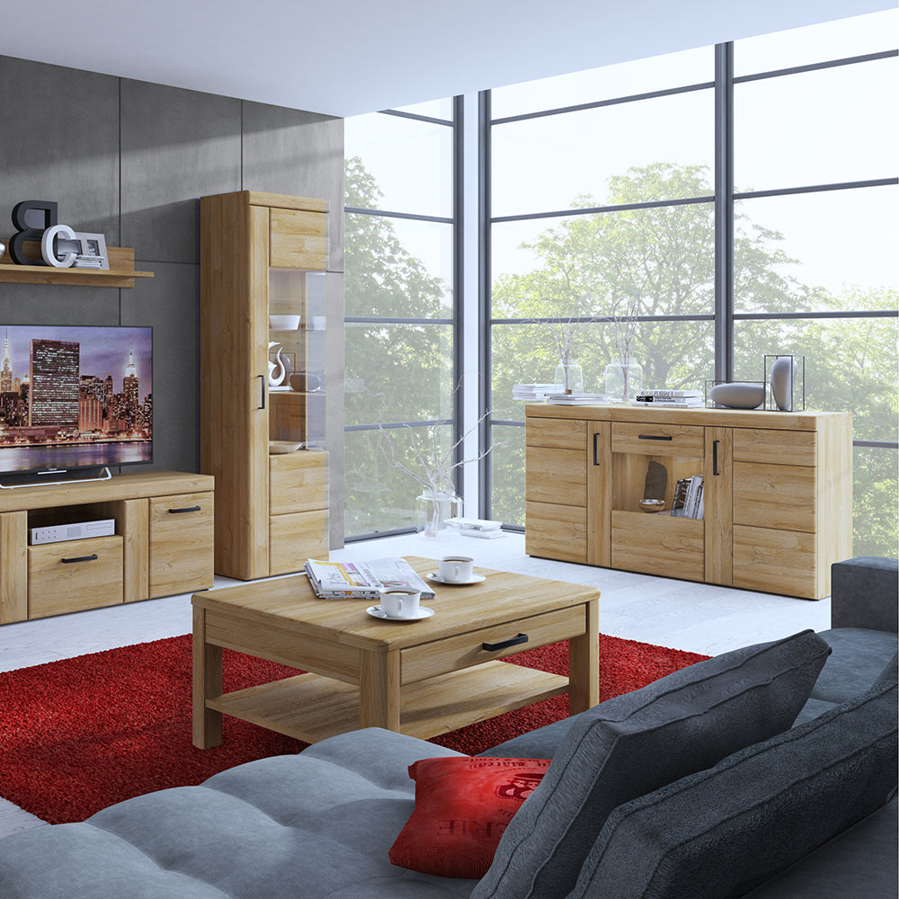 Cortina 2 Drawer TV Cabinet in Grandson Oak – FTG, view 3