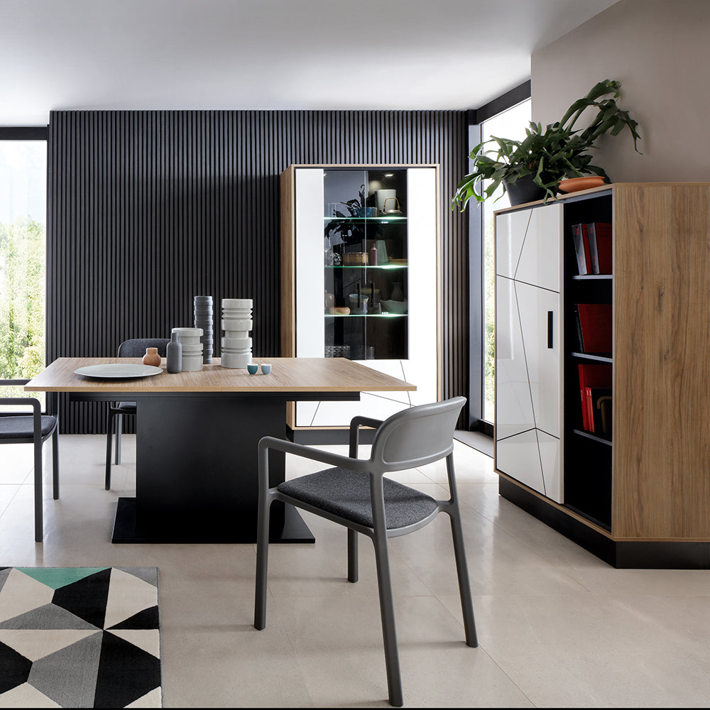 Brolo Extending Dining Table 160-200cm in Walnut and Dark Panel Finish – FTG, view 5