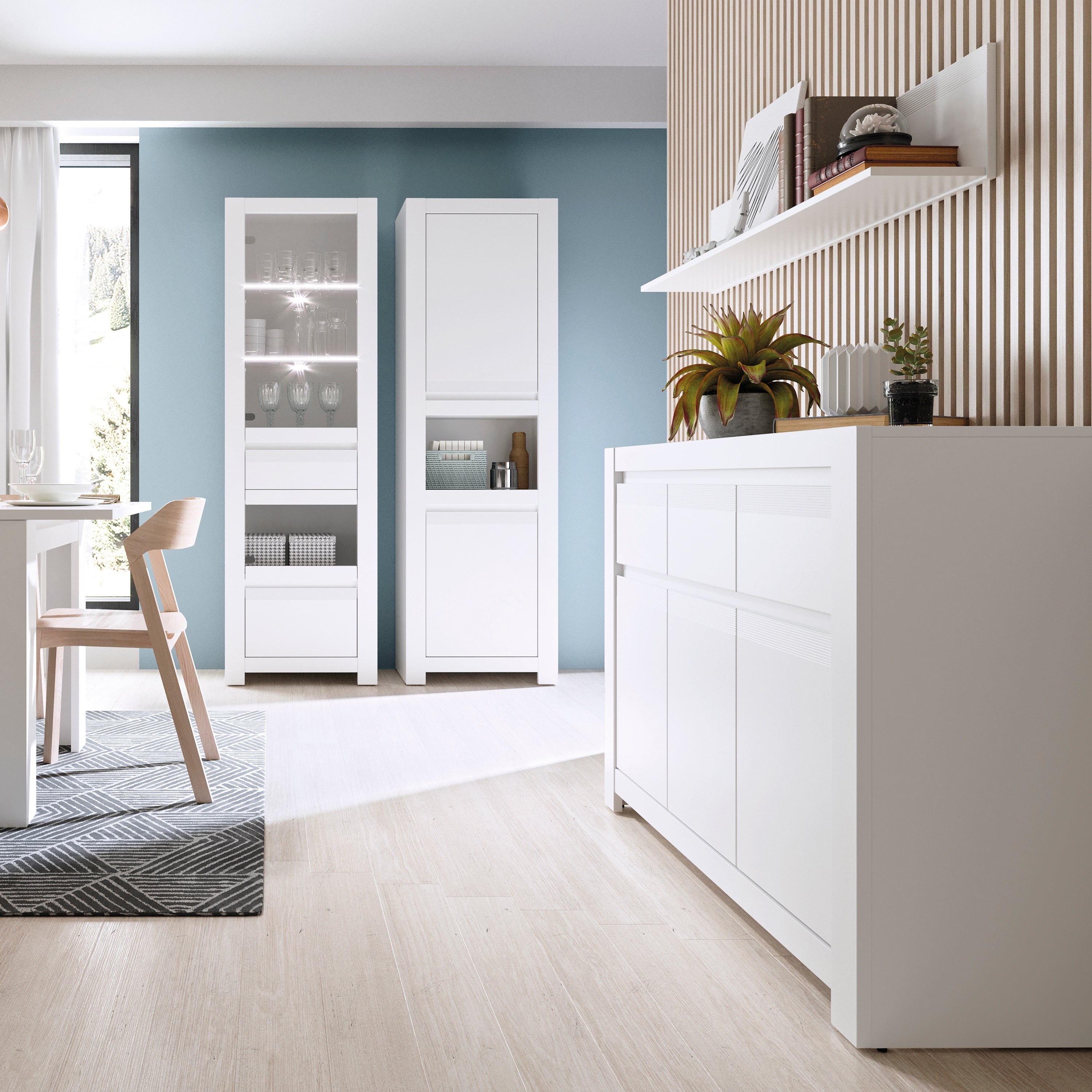 Novi 2 Door Chiffonier in Alpine White – FTG, view 4