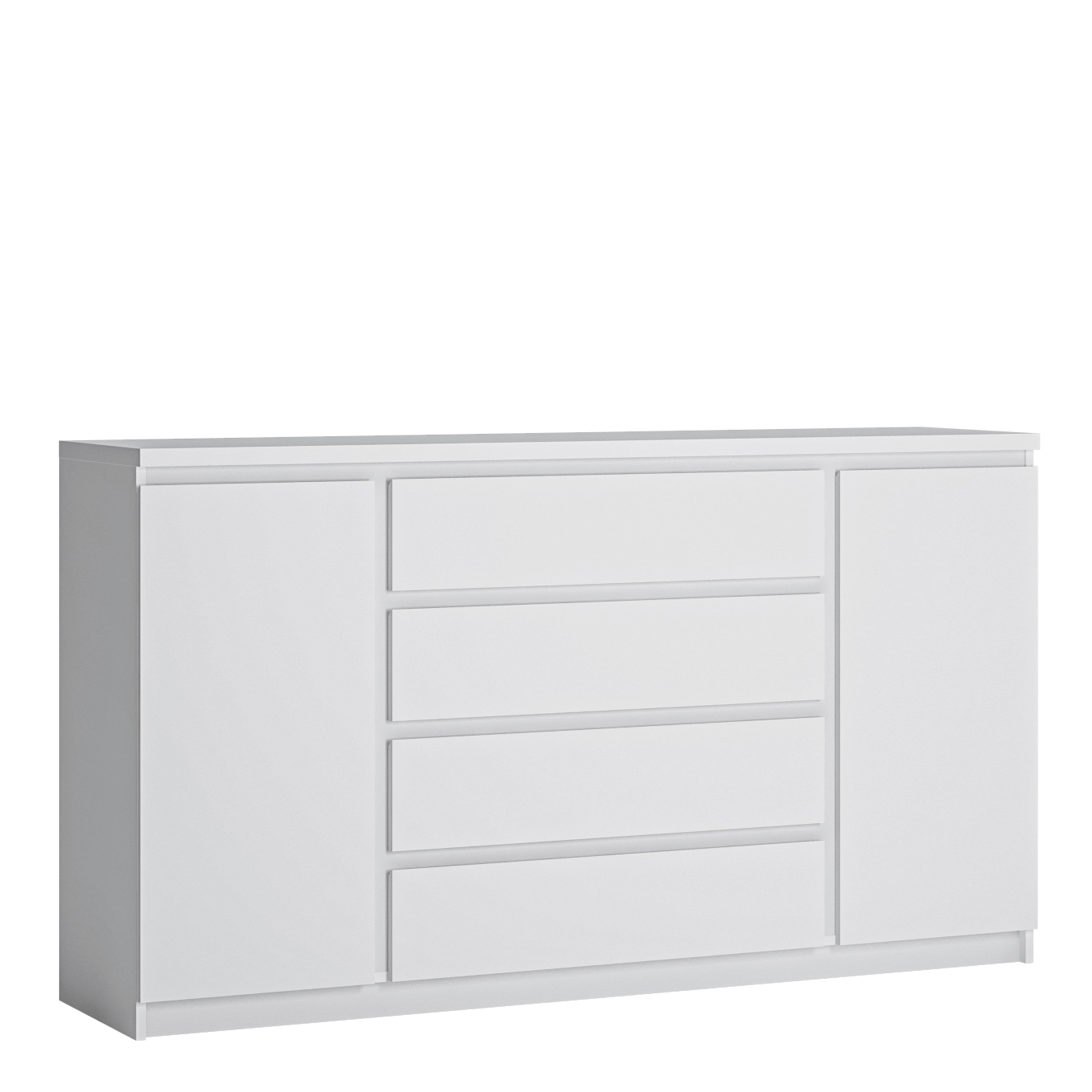 Fribo 2 Door 4 Drawer Wide Sideboard in White – FTG