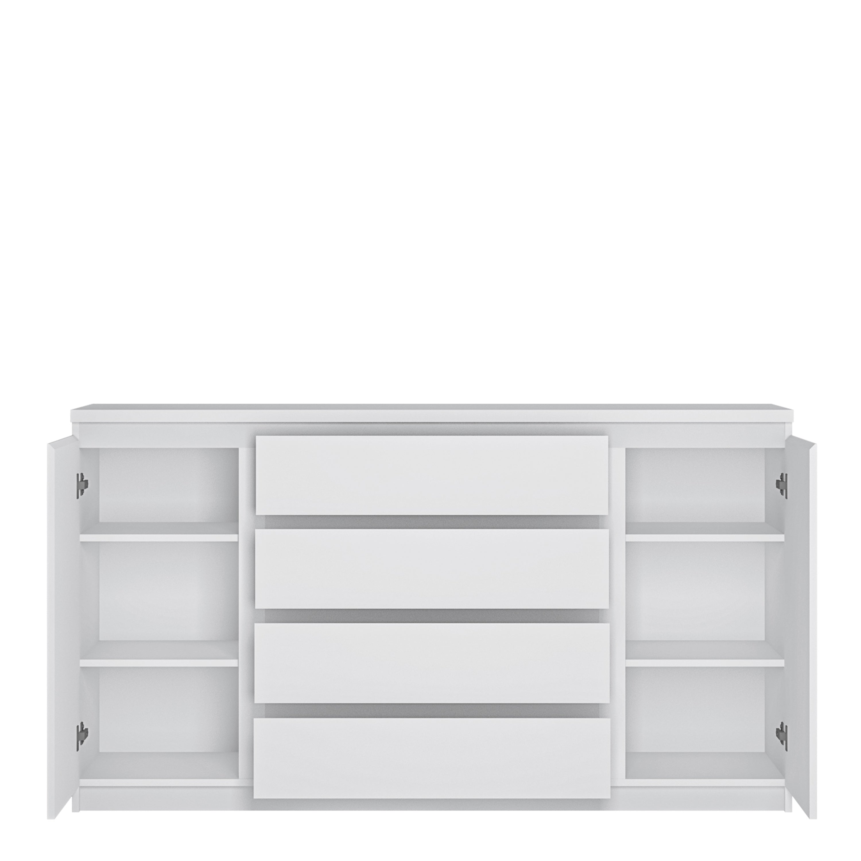 Fribo 2 Door 4 Drawer Wide Sideboard in White – FTG, view 2