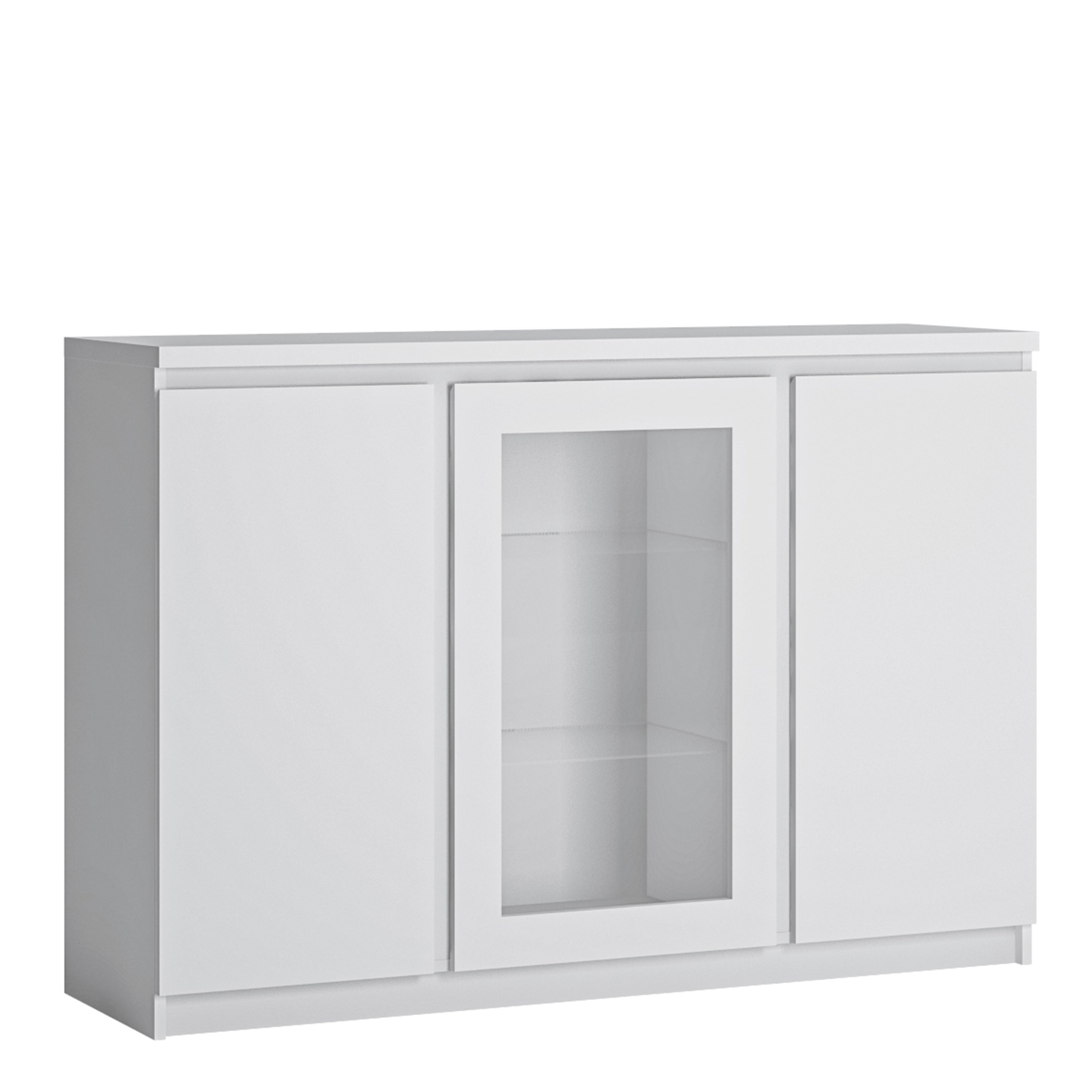 Fribo 3 Door Sideboard (Glazed Centre) in White – FTG