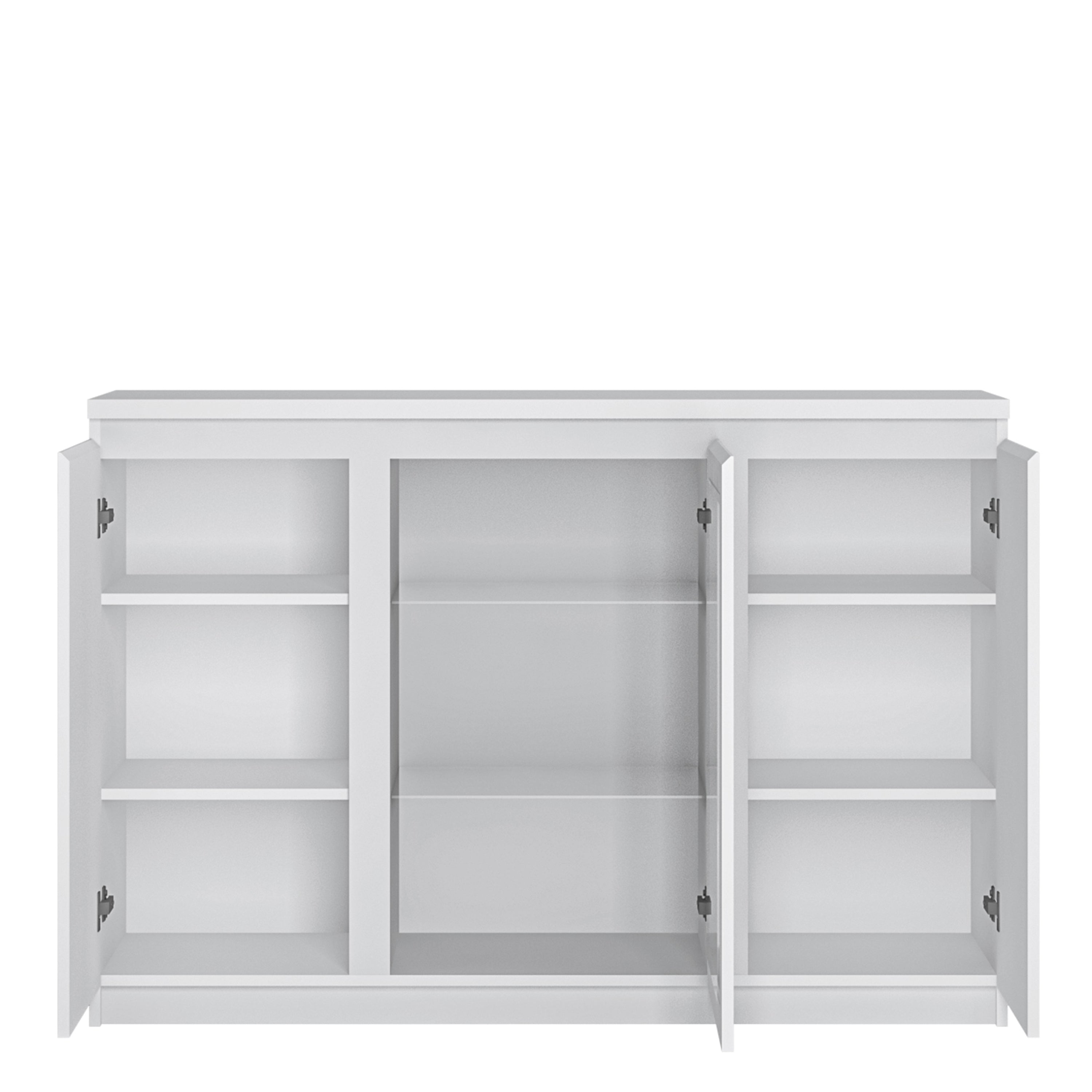 Fribo 3 Door Sideboard (Glazed Centre) in White – FTG, view 2