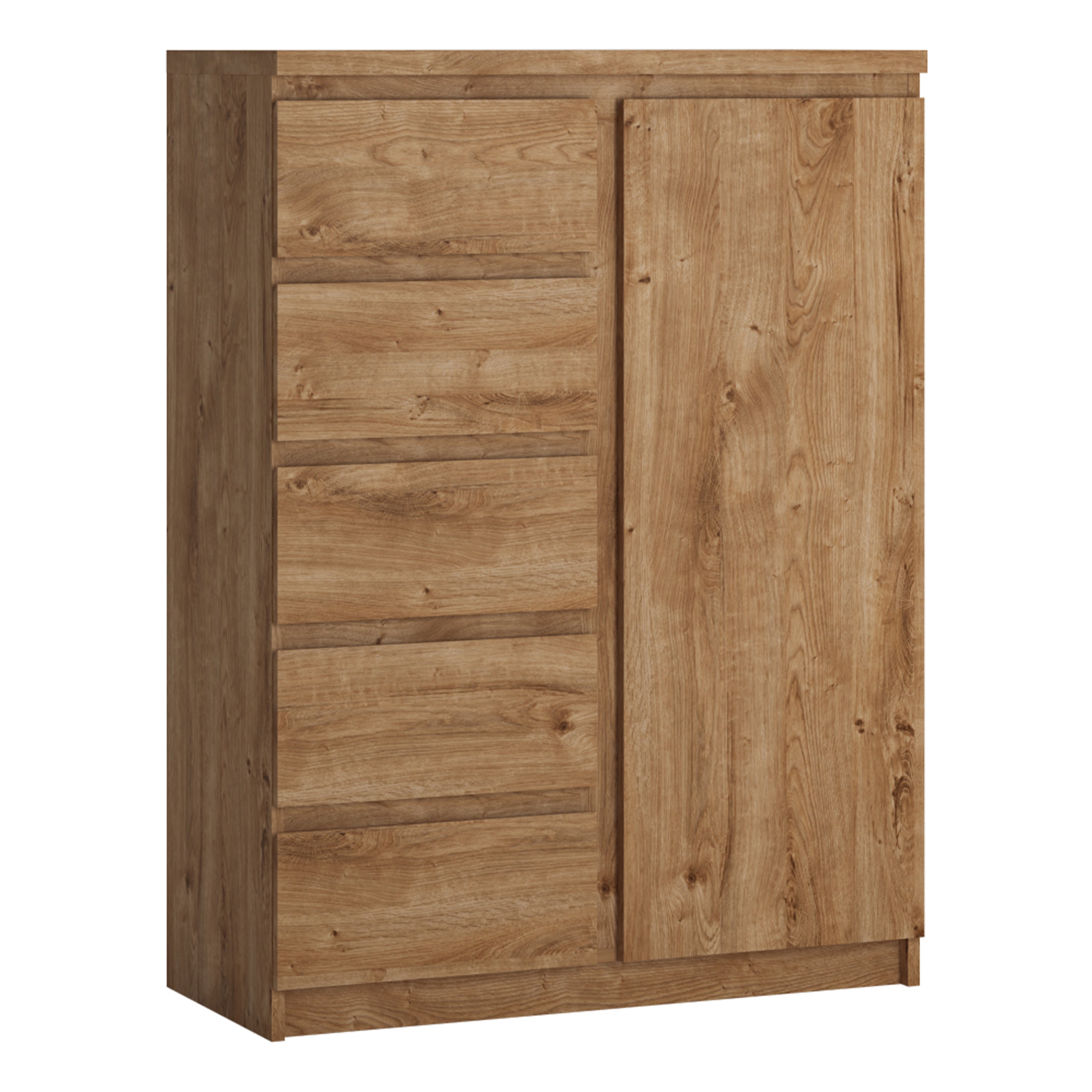 Fribo 1 Door 5 Drawer Cabinet in Oak – FTG