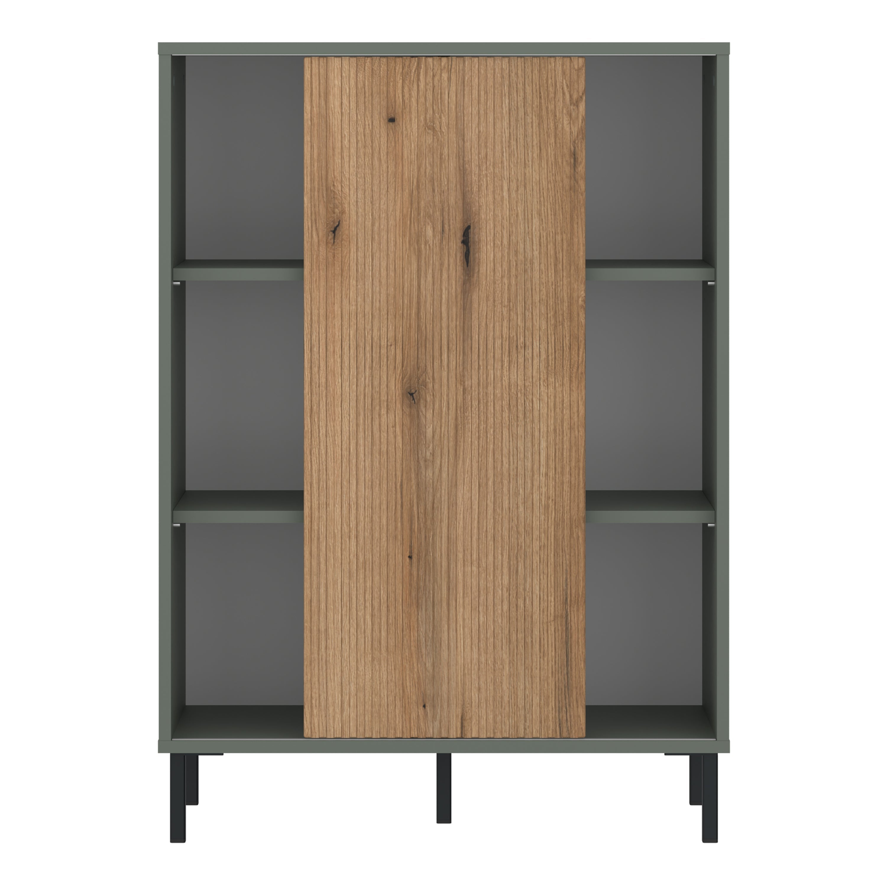 Darwin Sideboard 1 Door in Green/Oak – FTG, view 2