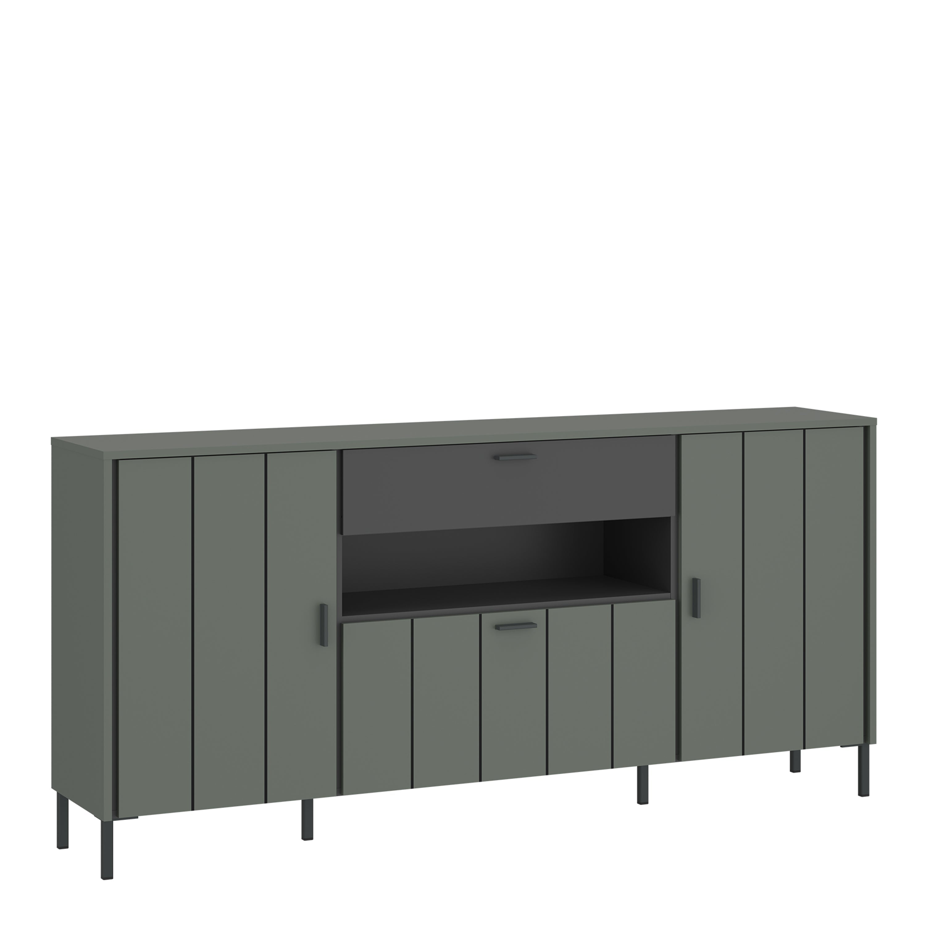 Arundel Sideboard 2 Door 1 Flap 1 Drawer in Green/Grey – FTG