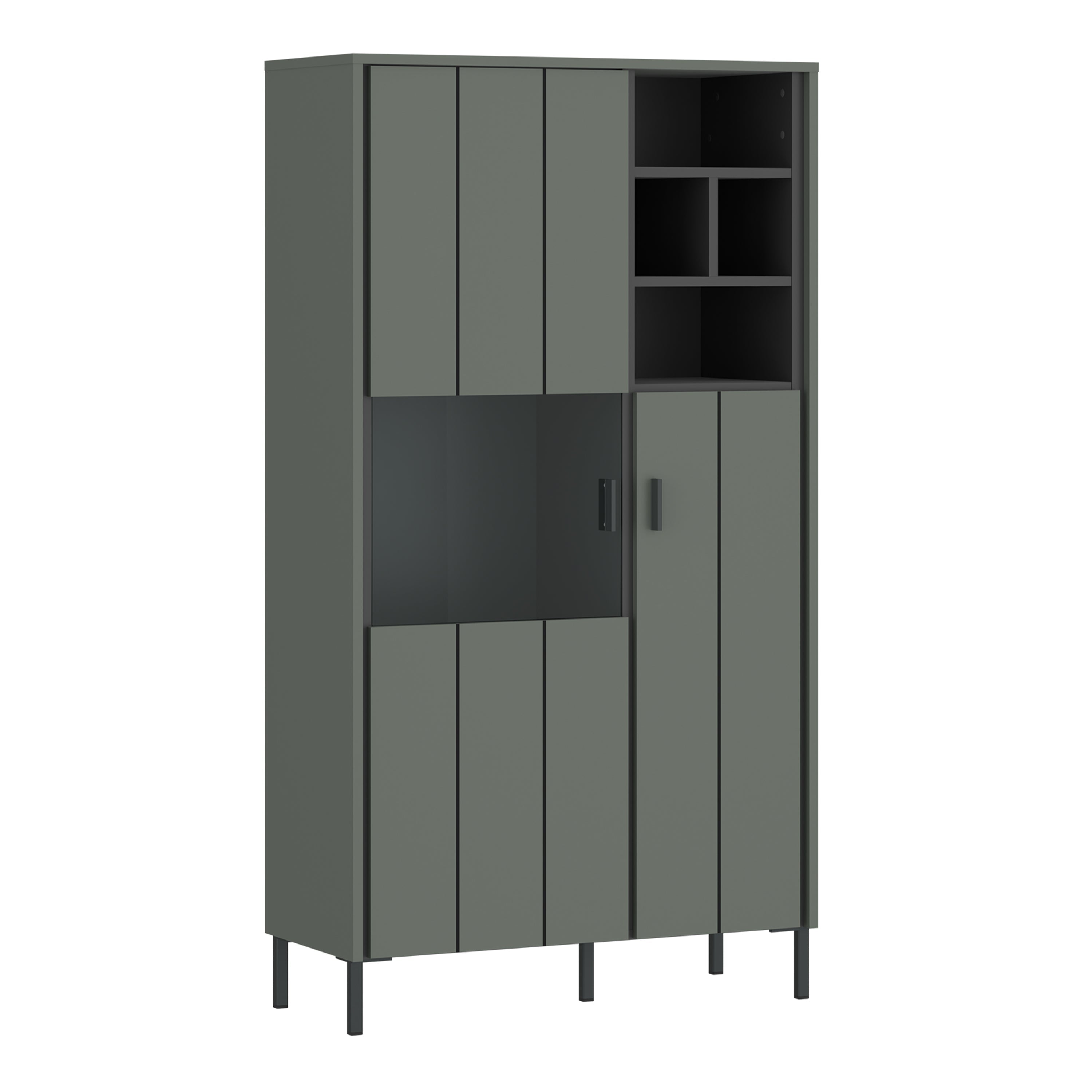 Arundel 2 Door Display Cabinet in Green/Grey – FTG