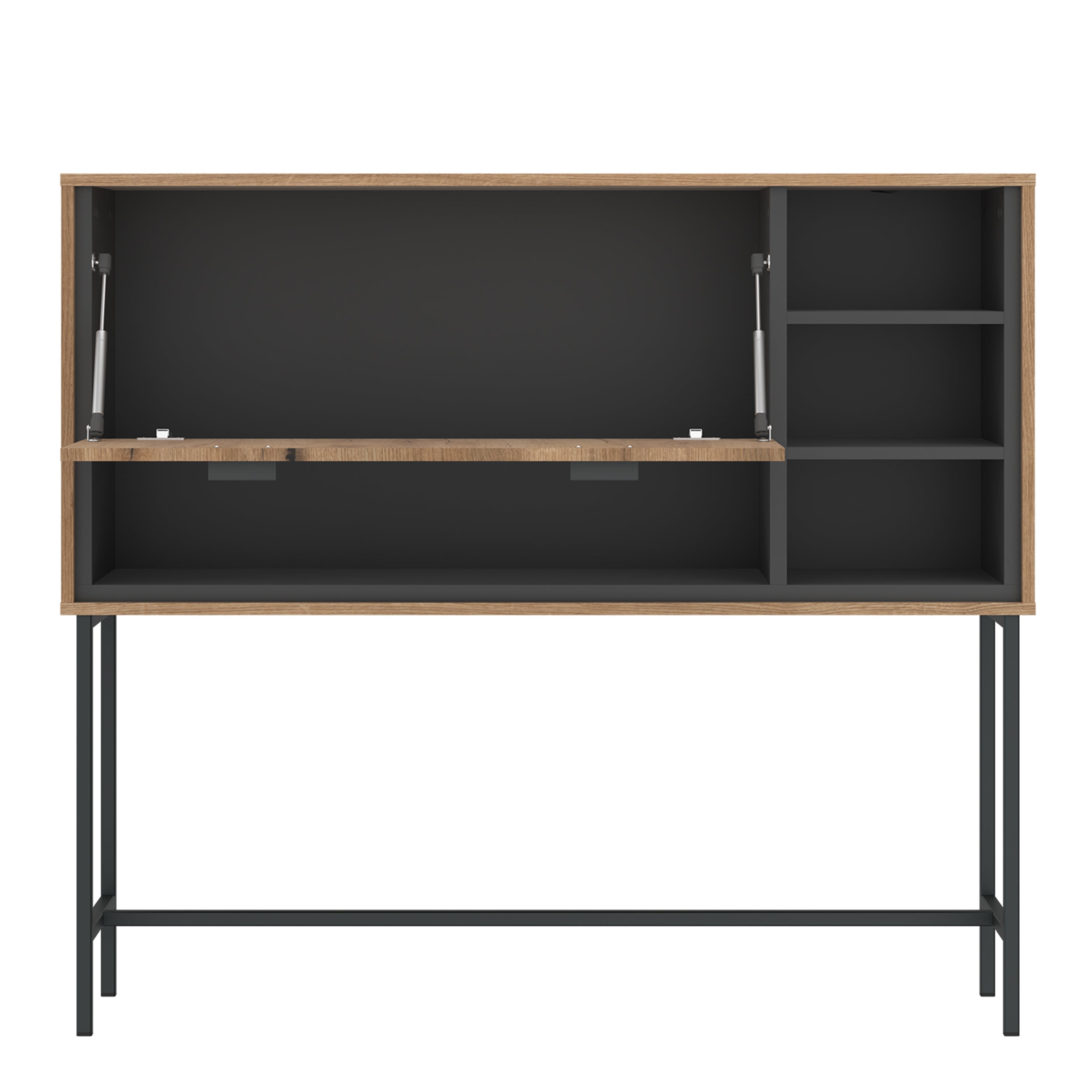 Arundel Bar Table with 1 Flap in Oak/Grey – FTG, view 2