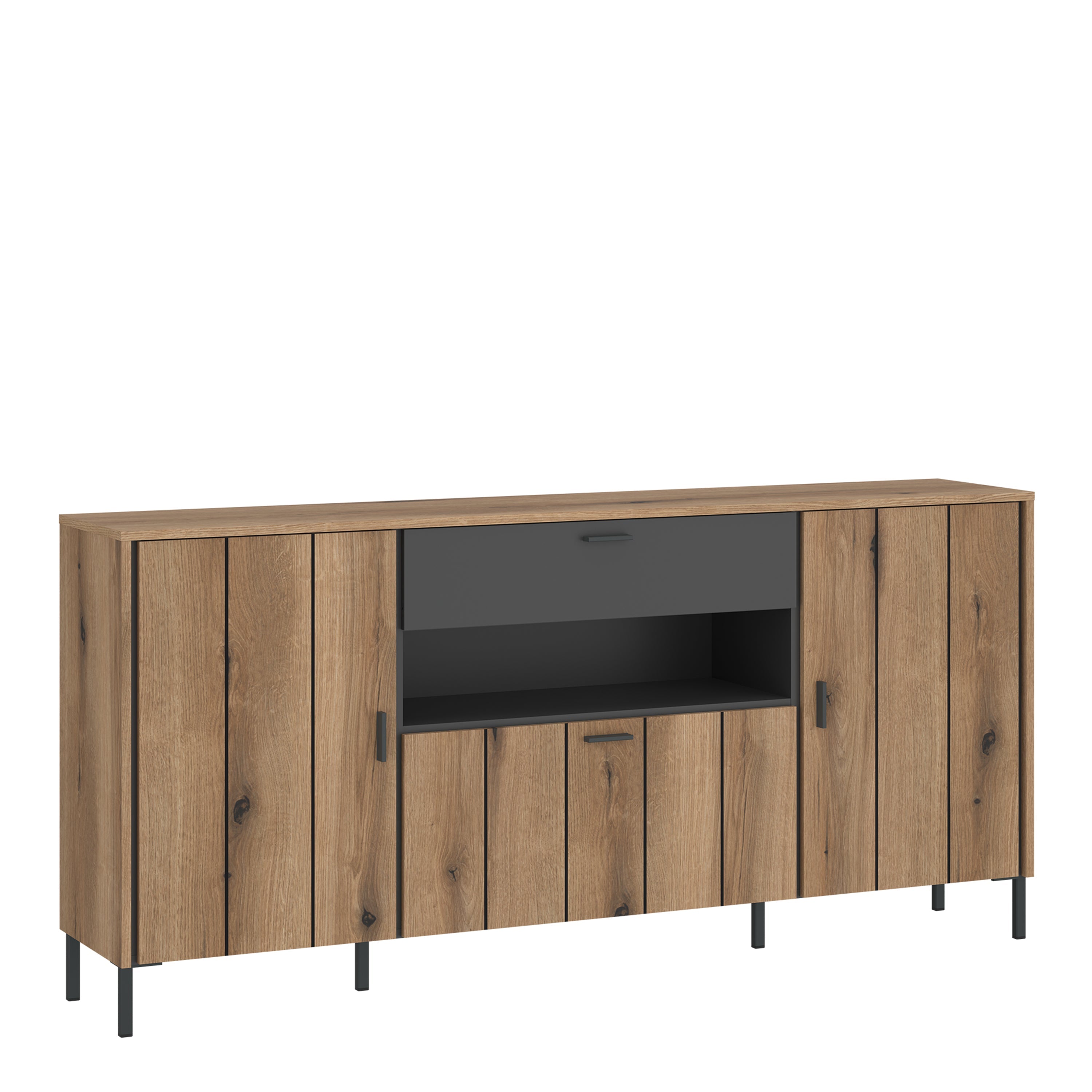 Arundel Sideboard 2 Door 1 Flap 1 Drawer in Oak/Grey – FTG