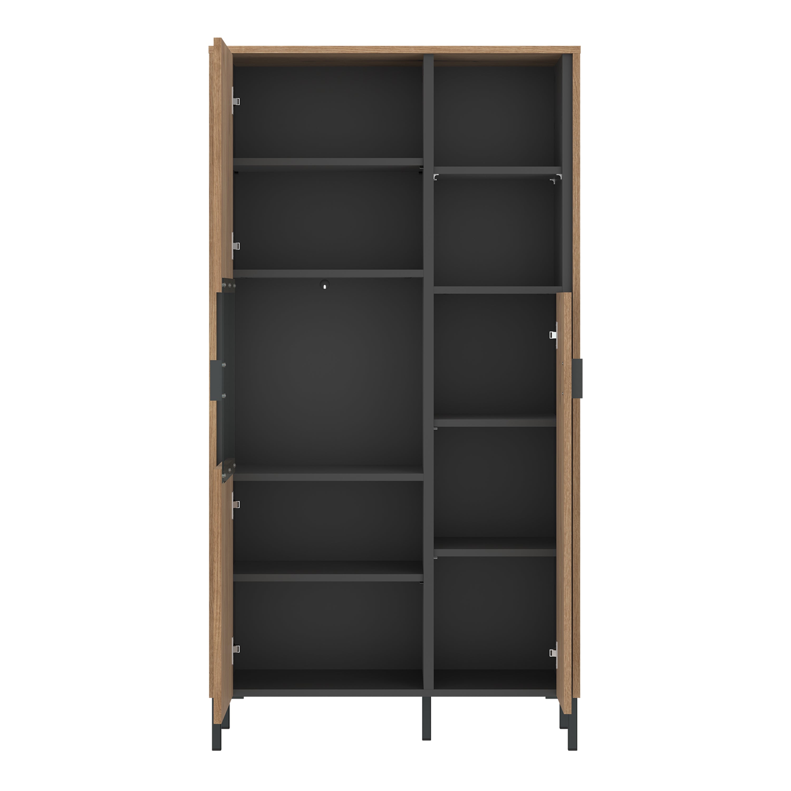 Arundel 2 Door Display Cabinet in Oak/Grey – FTG, view 2
