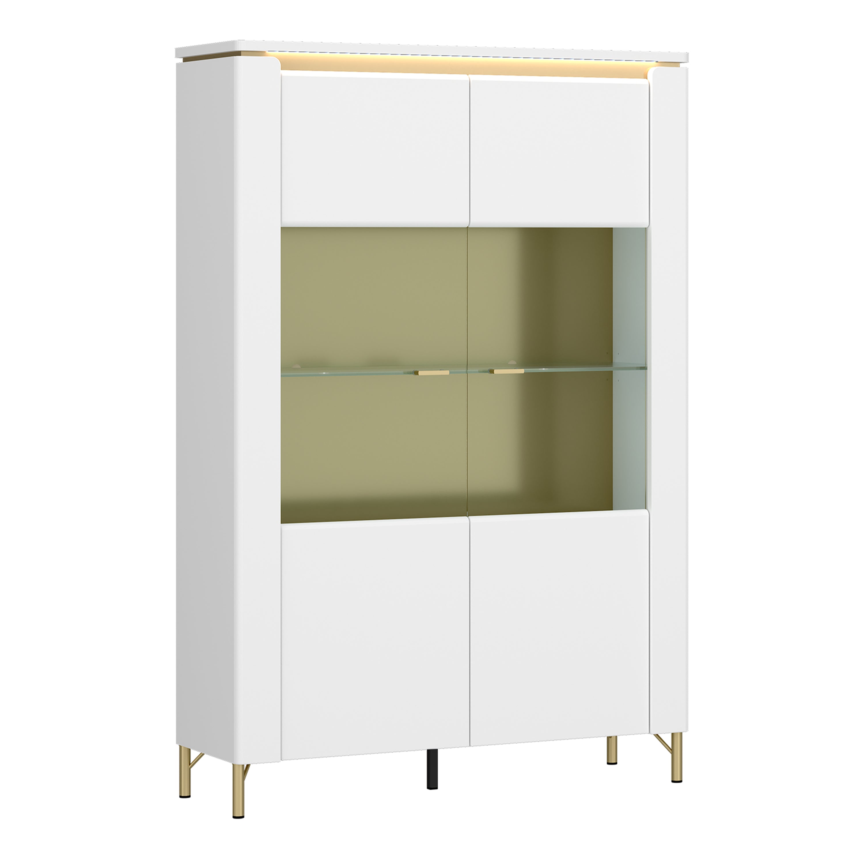 Lazio Vitrin 2 Door in Alpine White/White Gloss – FTG