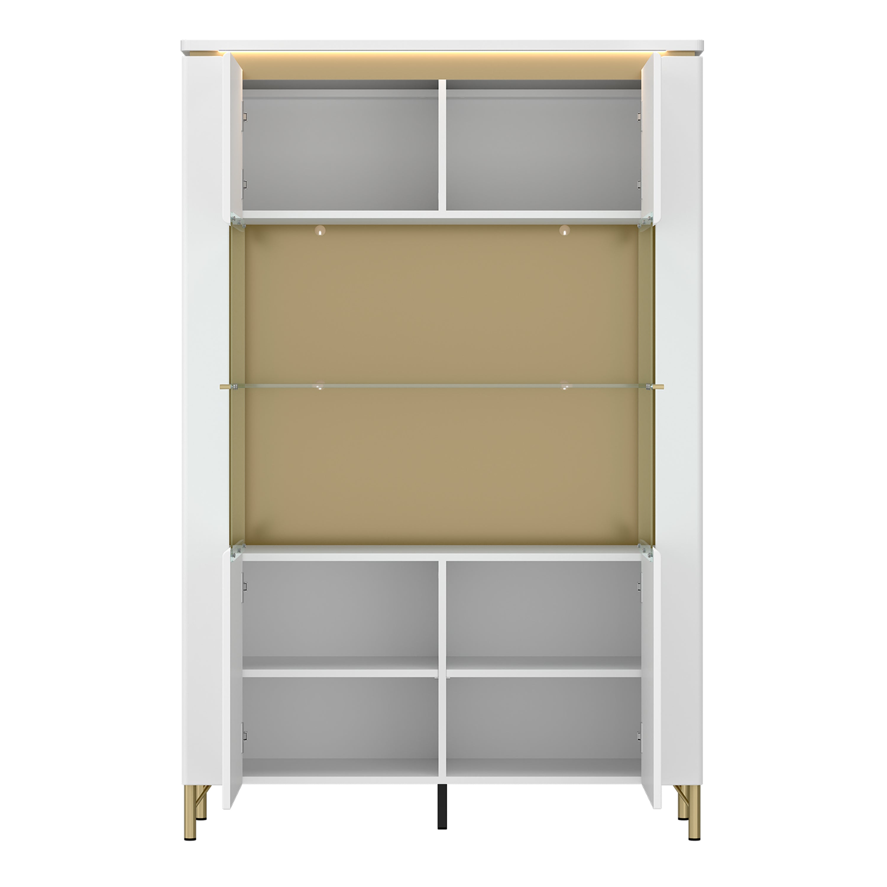 Lazio Vitrin 2 Door in Alpine White/White Gloss – FTG, view 2