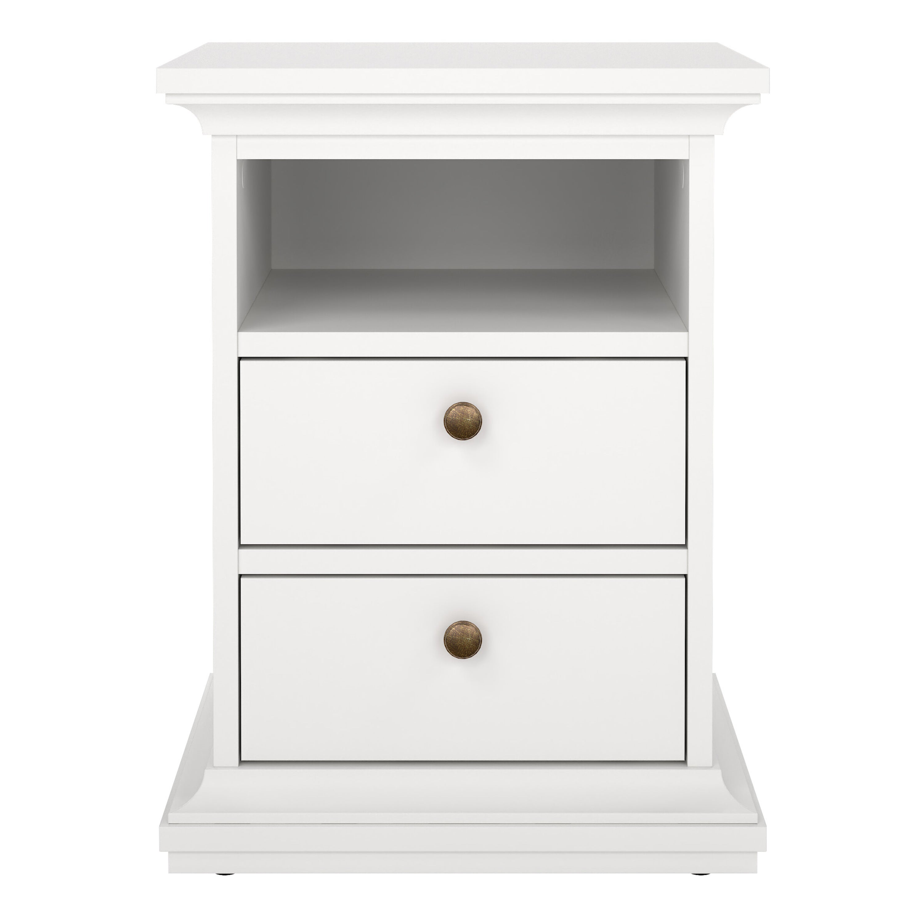 Paris Bedside 2 Drawers in White – FTG, view 2