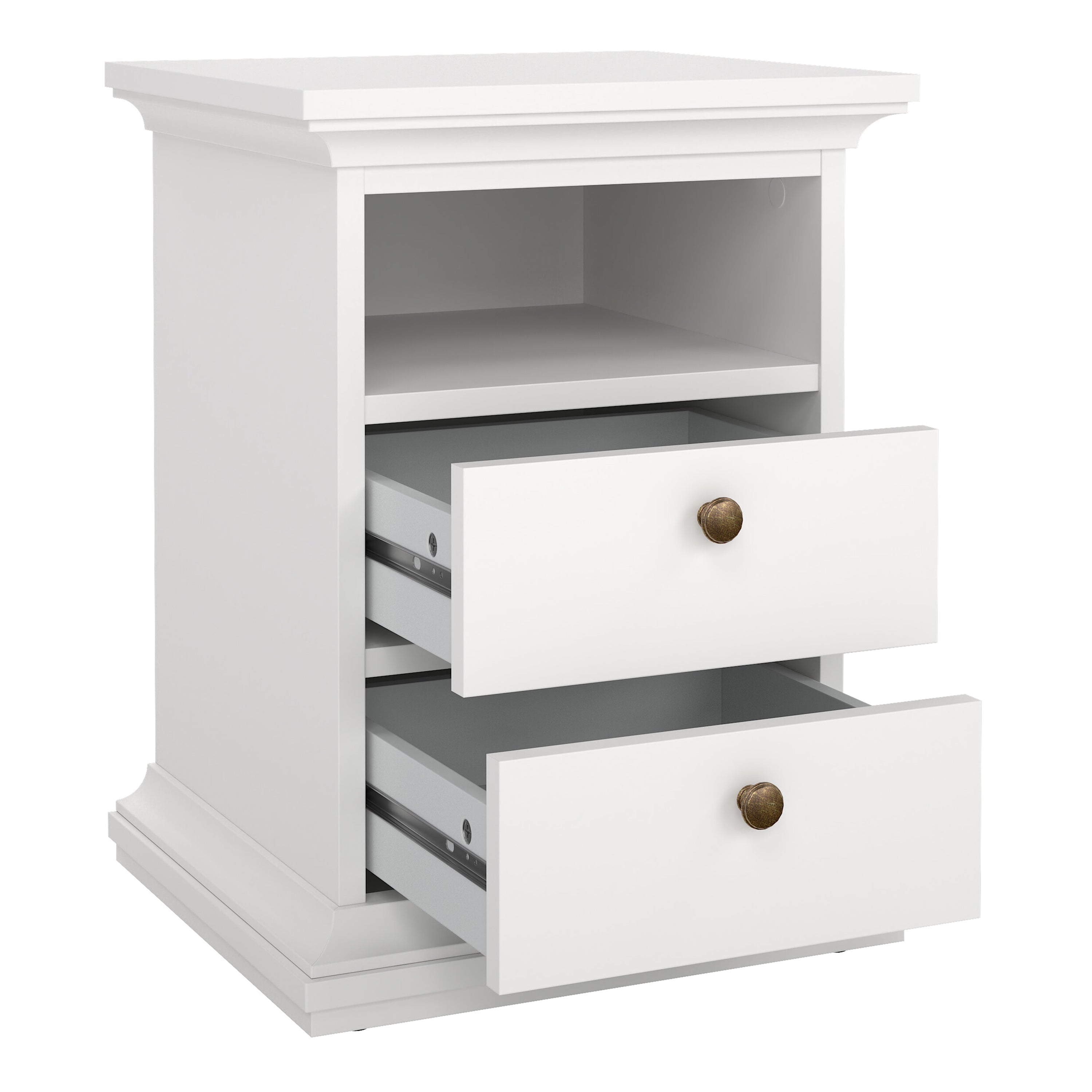 Paris Bedside 2 Drawers in White – FTG, view 5