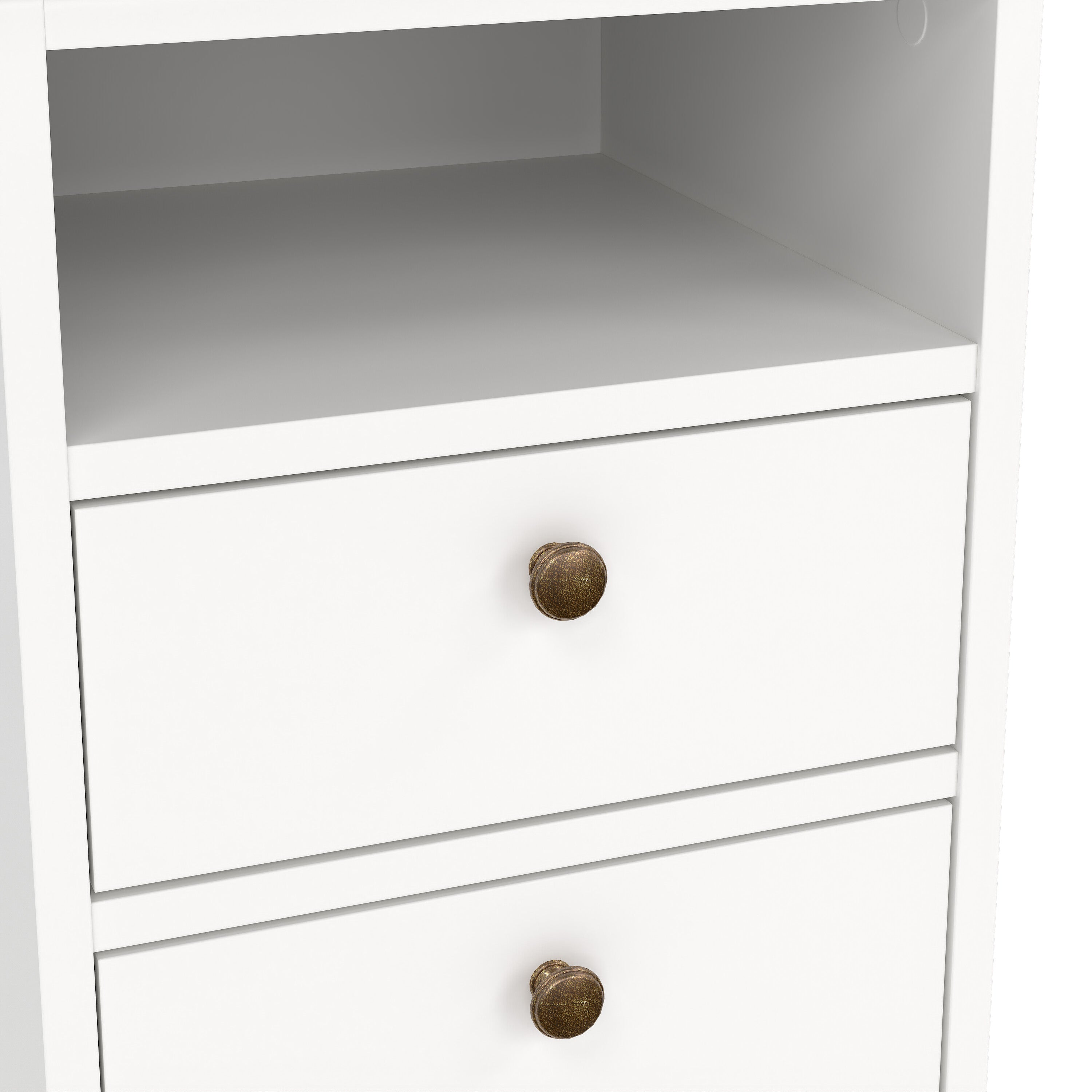 Paris Bedside 2 Drawers in White – FTG, view 9