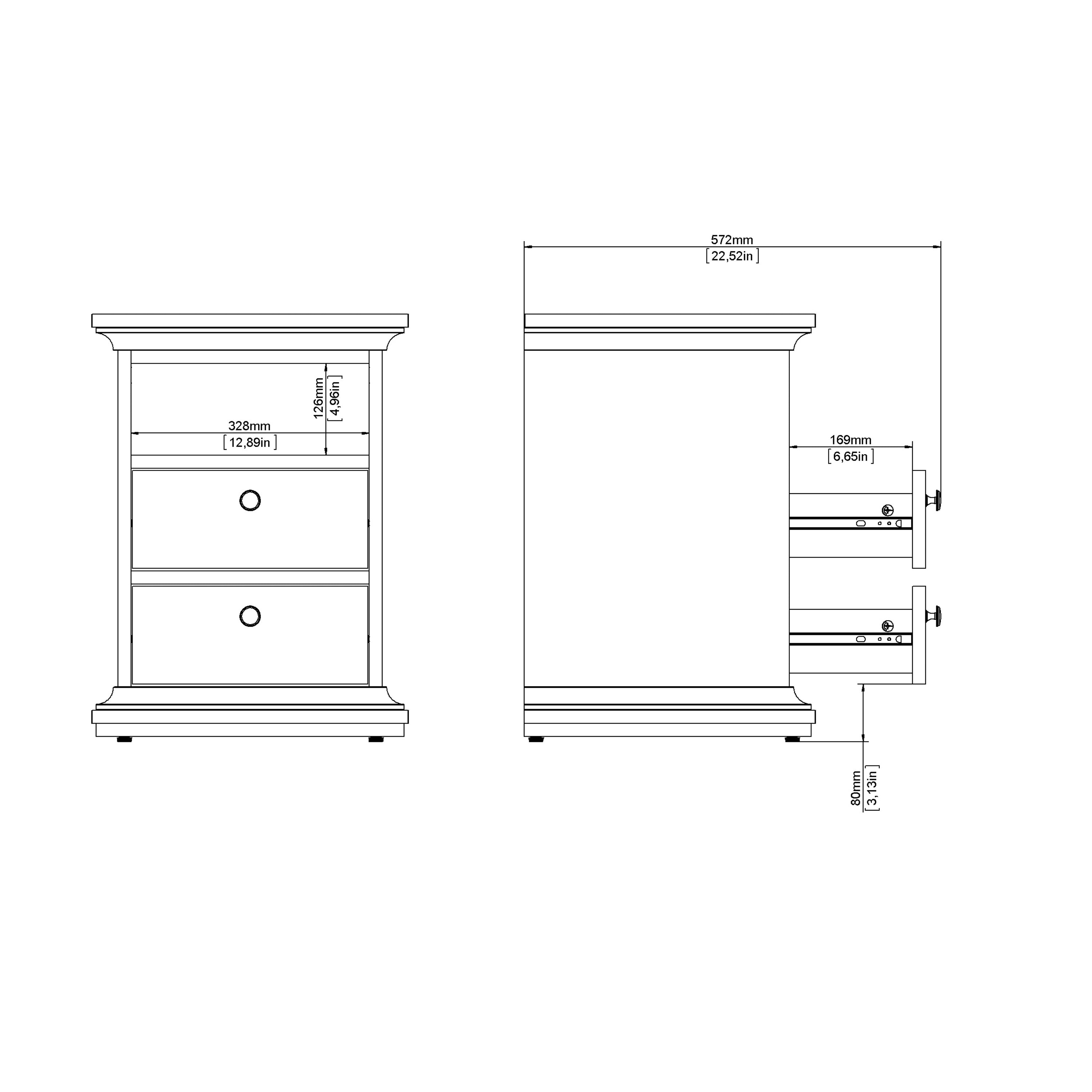 Paris Wardrobe with 4 Doors and 2 Drawers in Matt Grey – FTG, view 12