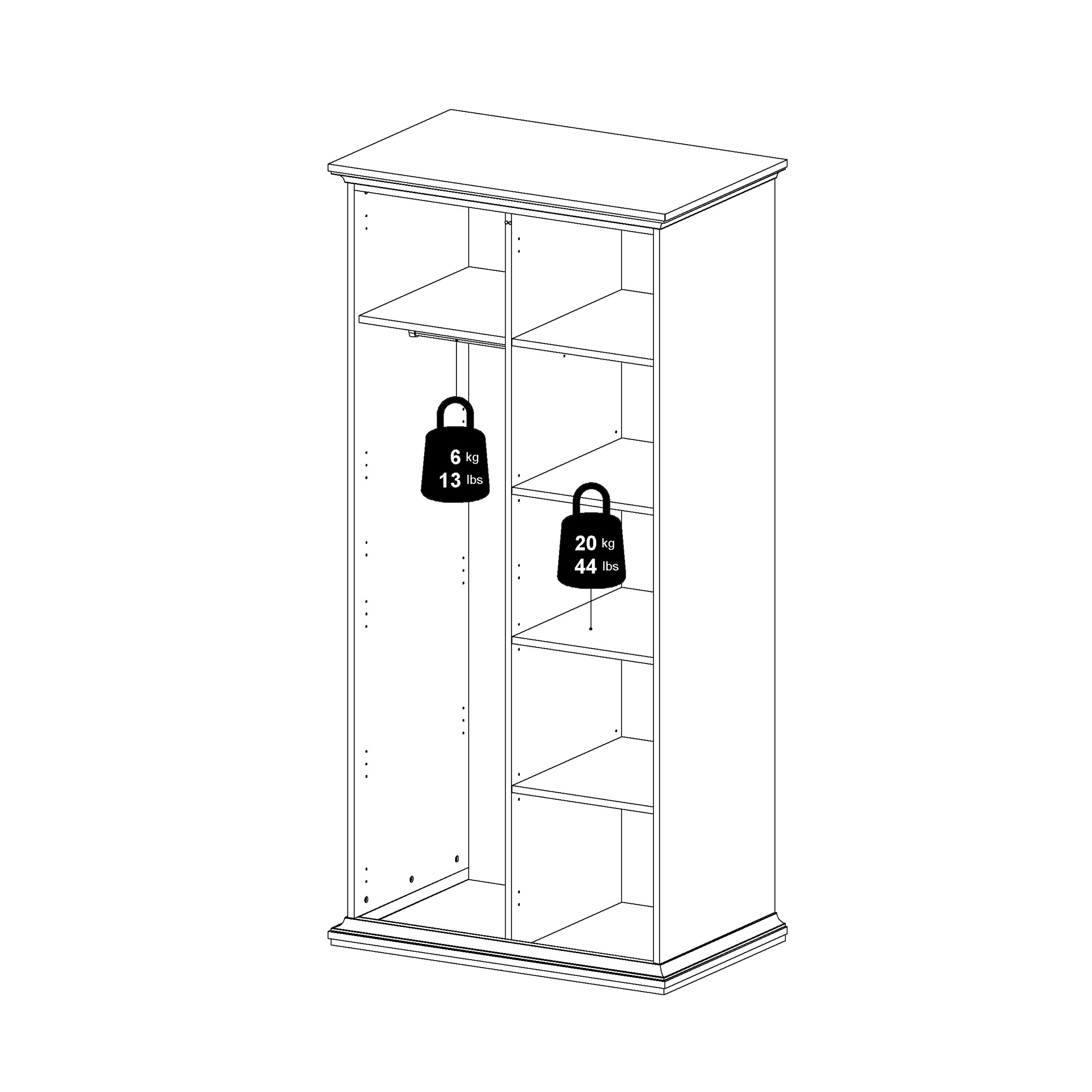 Paris Wardrobe with 2 Doors in White – FTG, view 15