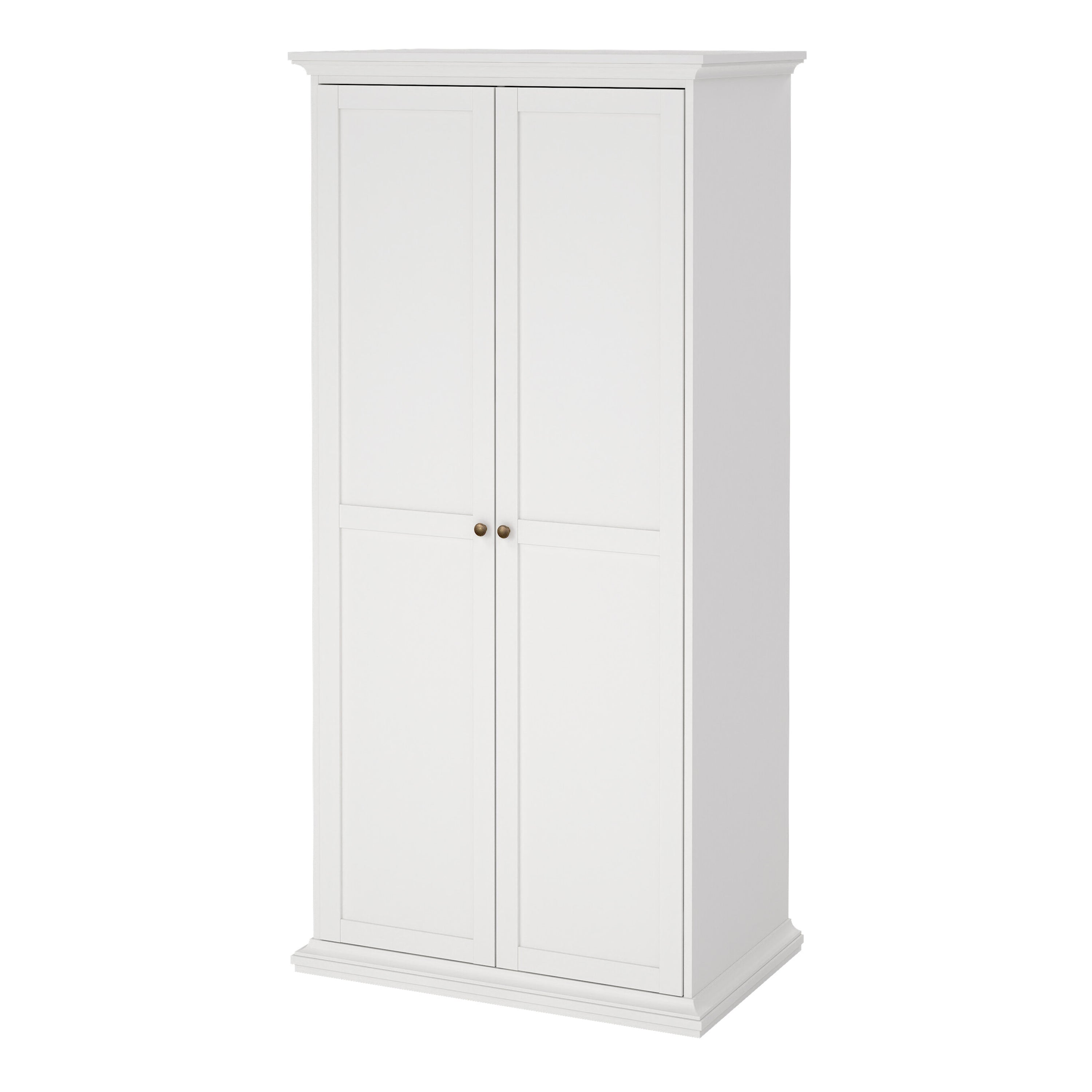 Paris Wardrobe with 2 Doors in White – FTG, view 3