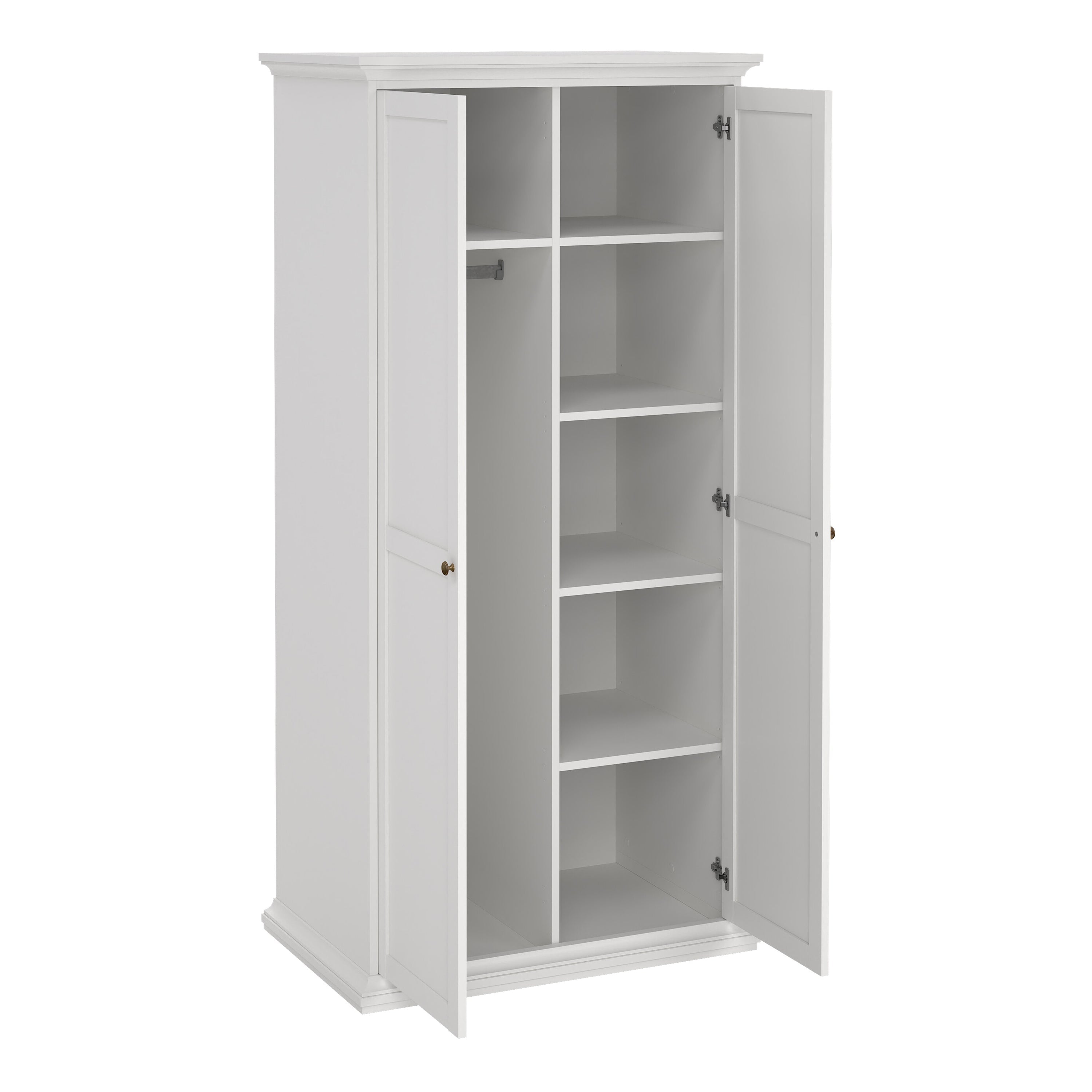 Paris Wardrobe with 2 Doors in White – FTG, view 5