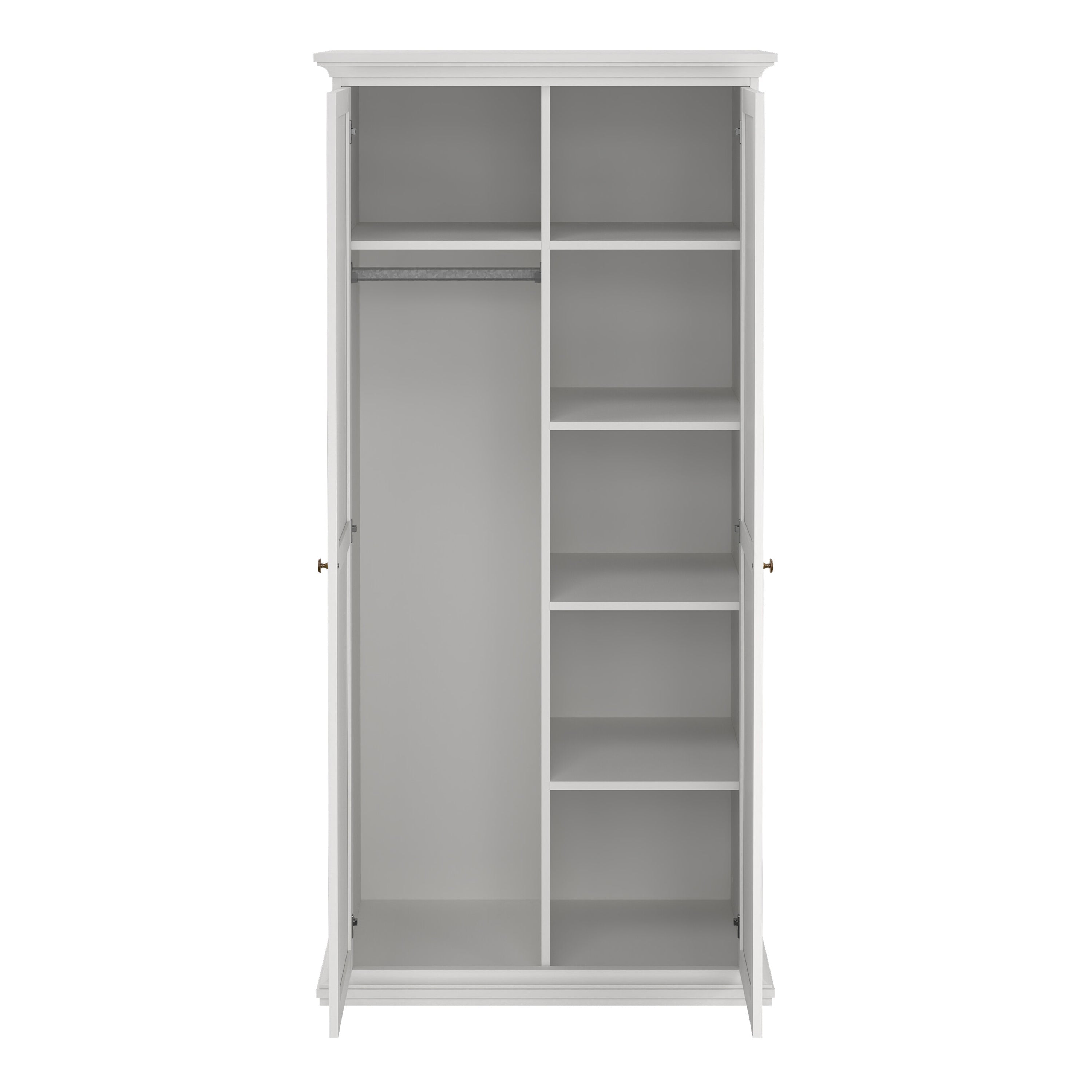 Paris Wardrobe with 2 Doors in White – FTG, view 6