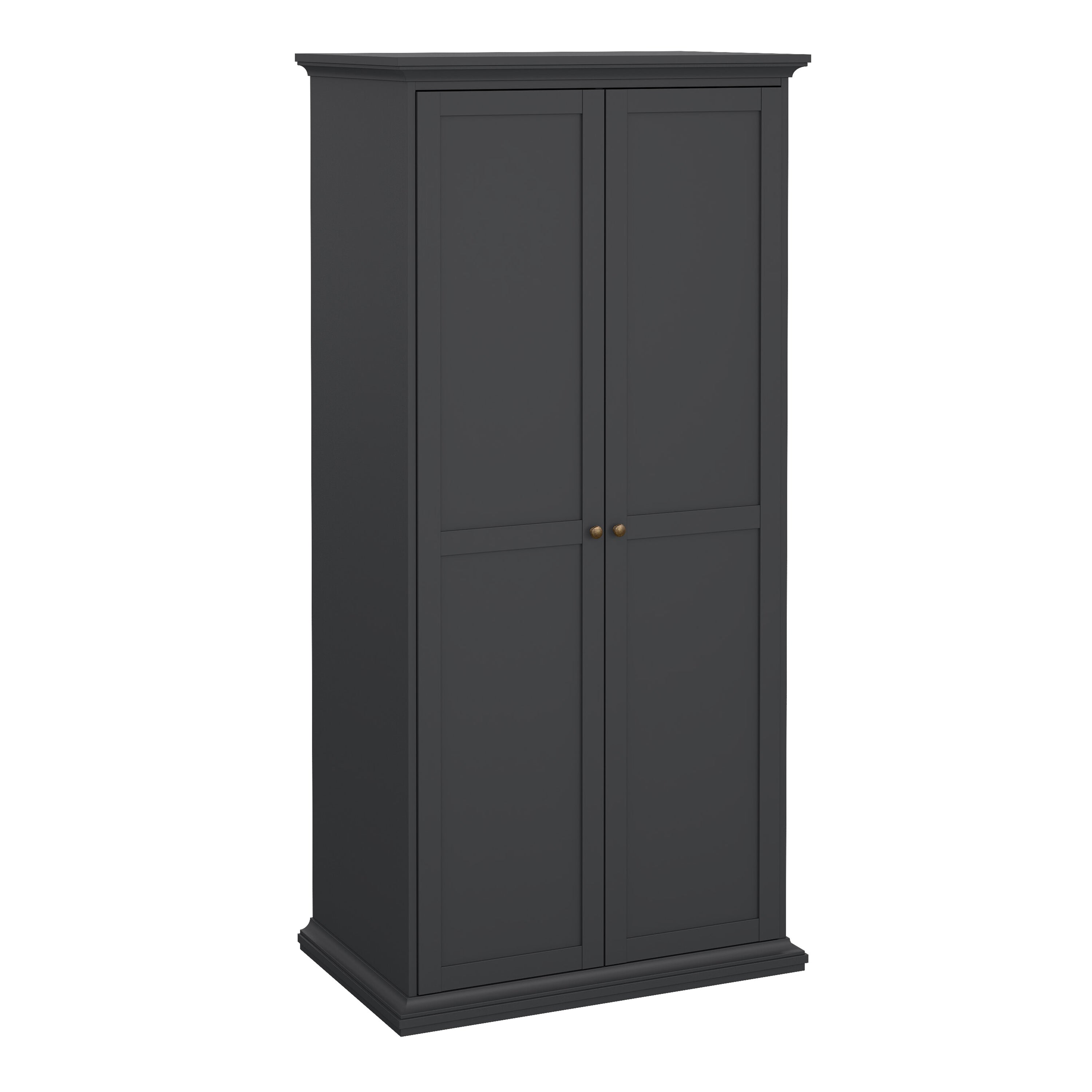 Paris Wardrobe with 2 Doors in Matt Grey – FTG