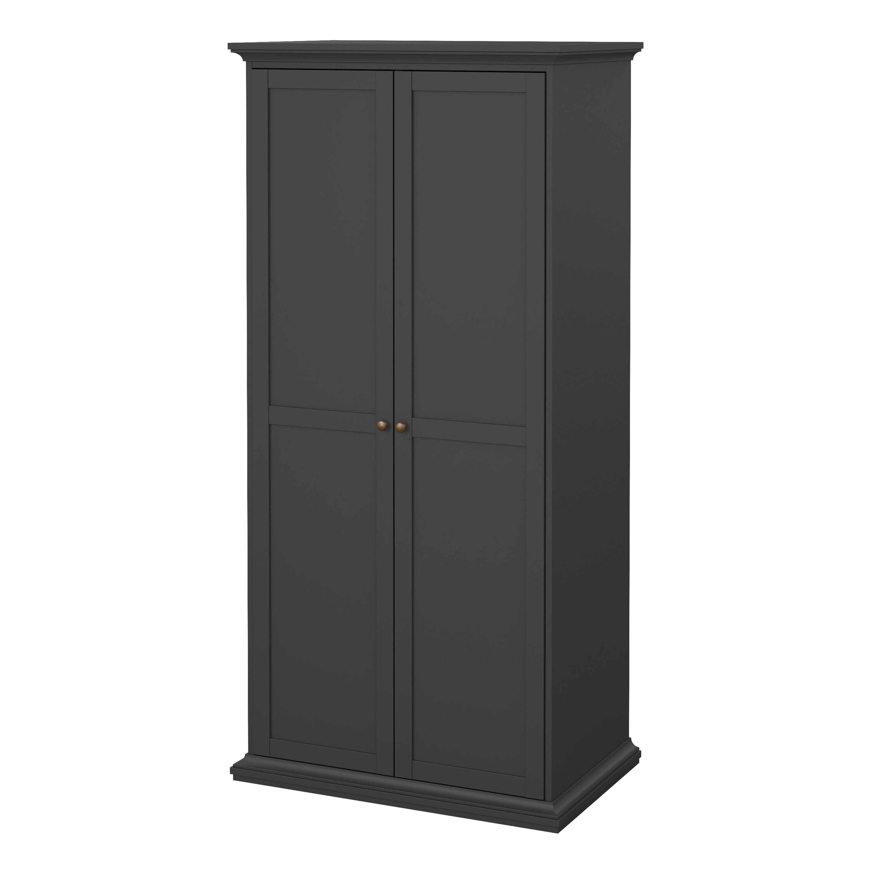 Paris Wardrobe with 2 Doors in Matt Grey – FTG, view 3