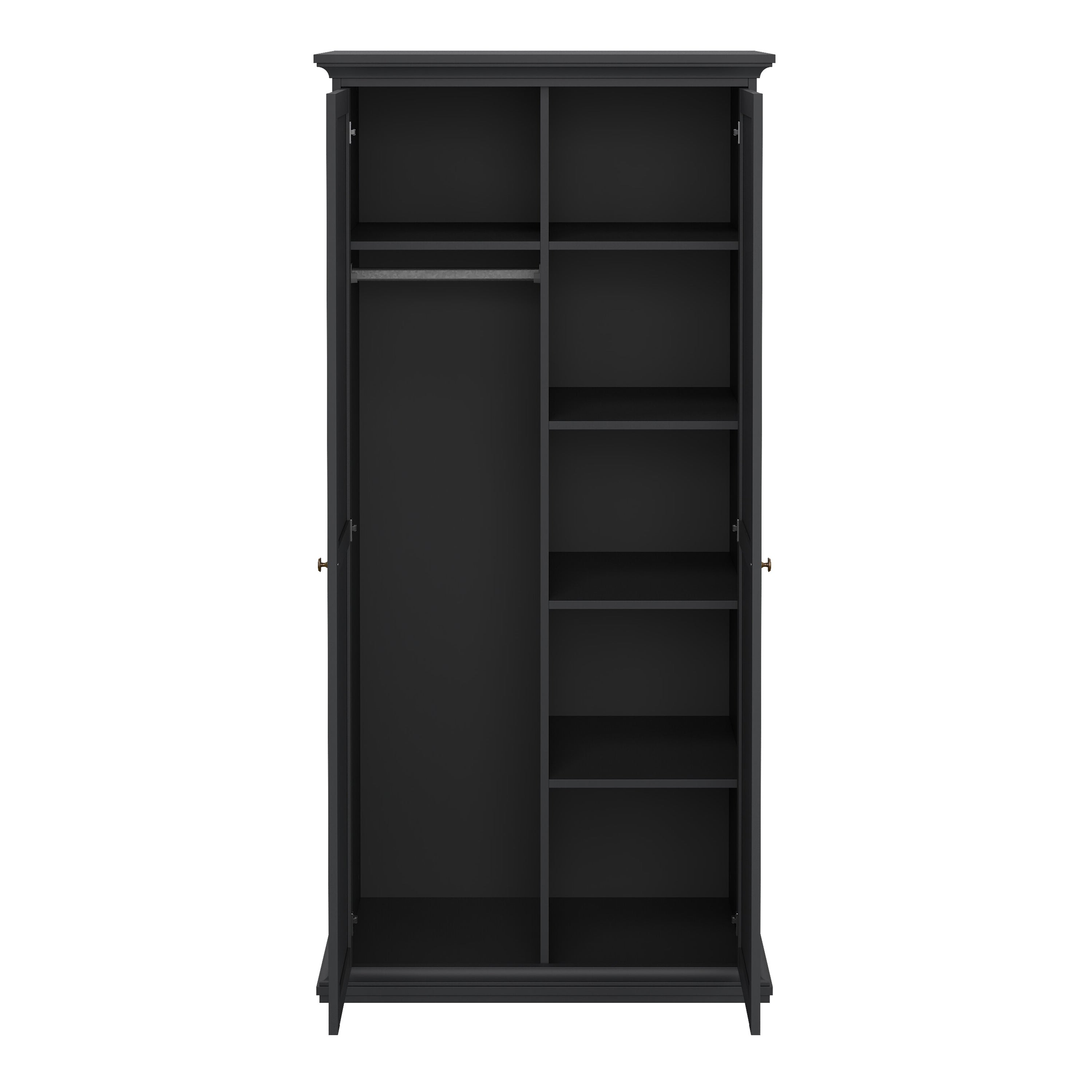 Paris Wardrobe with 2 Doors in Matt Grey – FTG, view 6