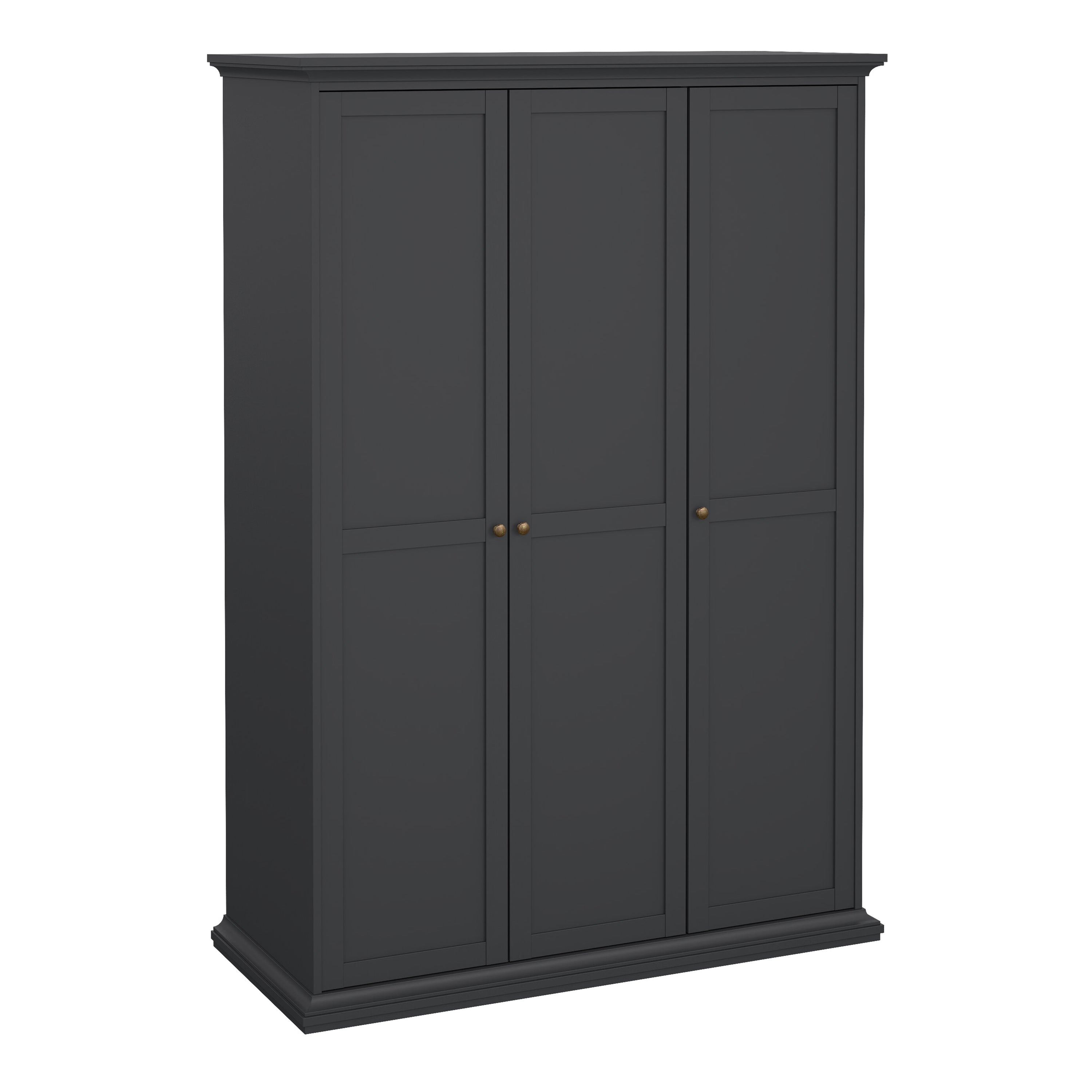 Paris Wardrobe with 3 Doors in Matt Grey – FTG