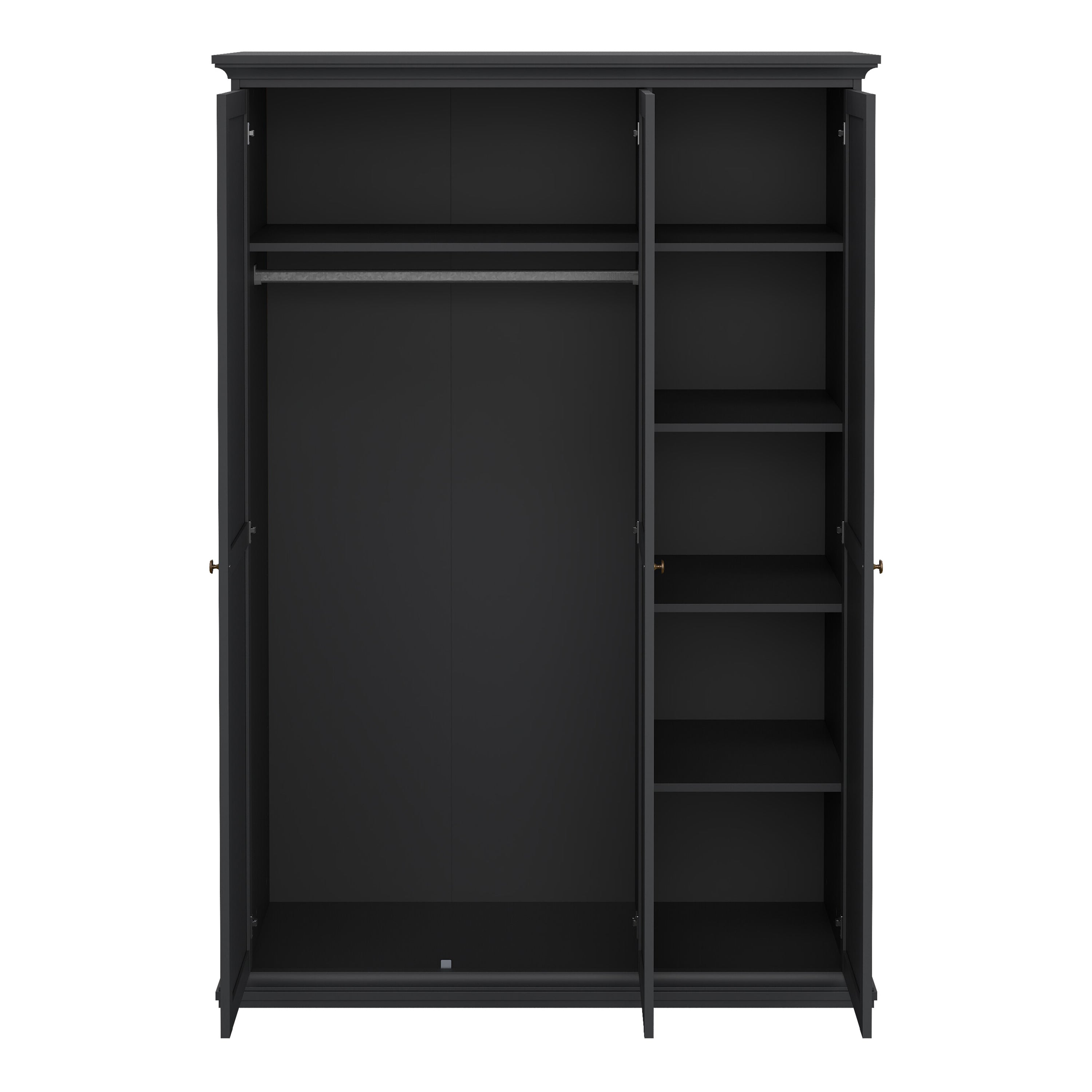 Paris Wardrobe with 3 Doors in Matt Grey – FTG, view 6