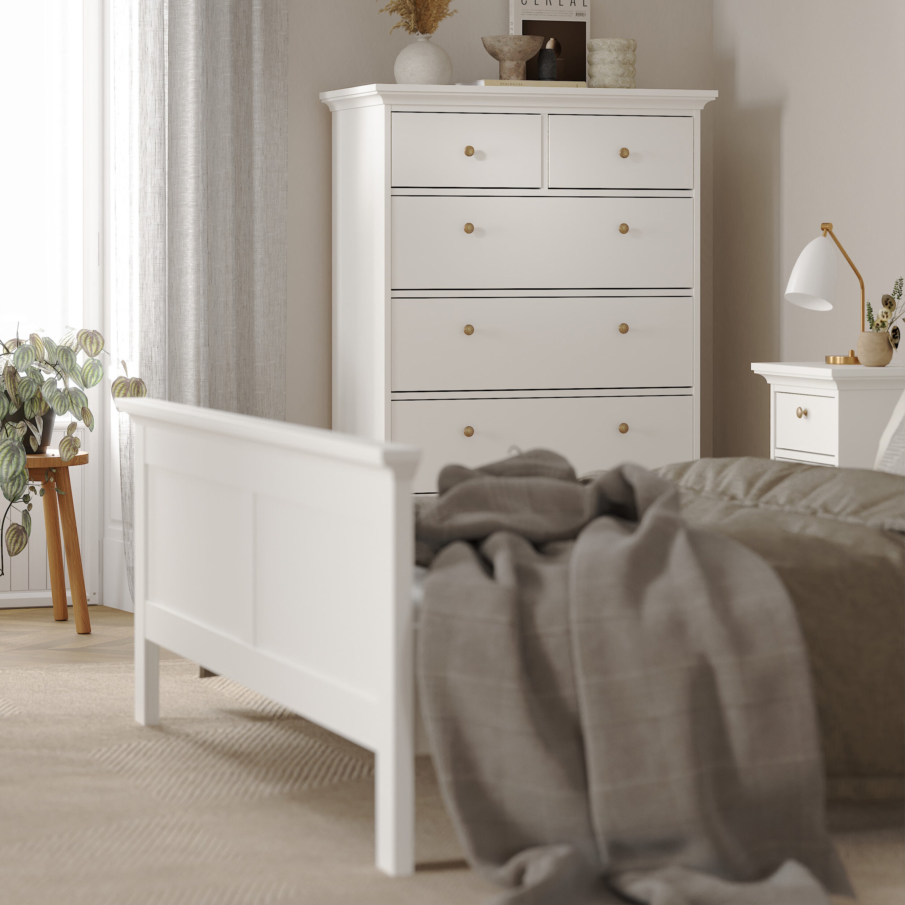 Paris Wardrobe with 2 Doors in White – FTG, view 11