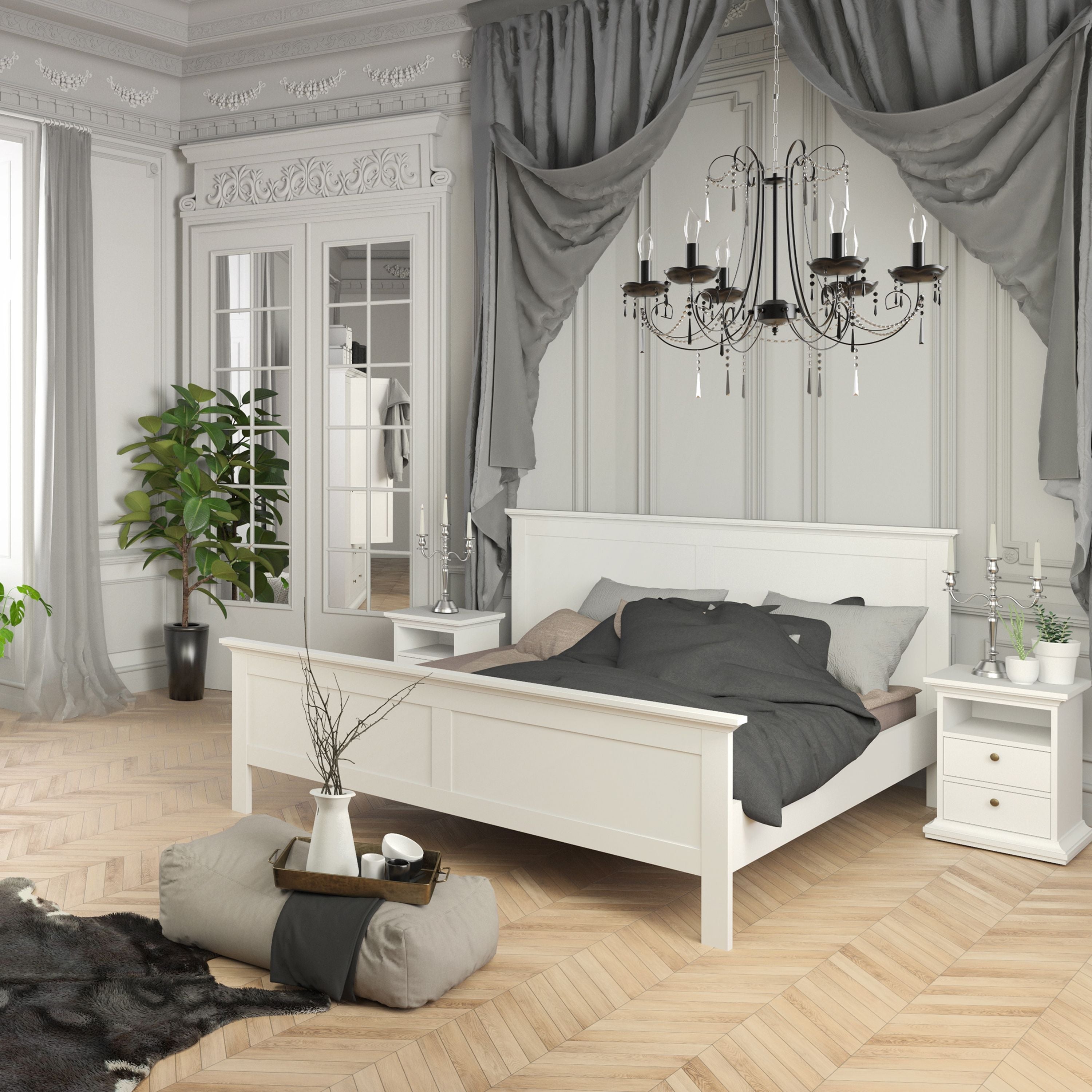 Paris Super King Bed (180 x 200) in White – FTG, view 15