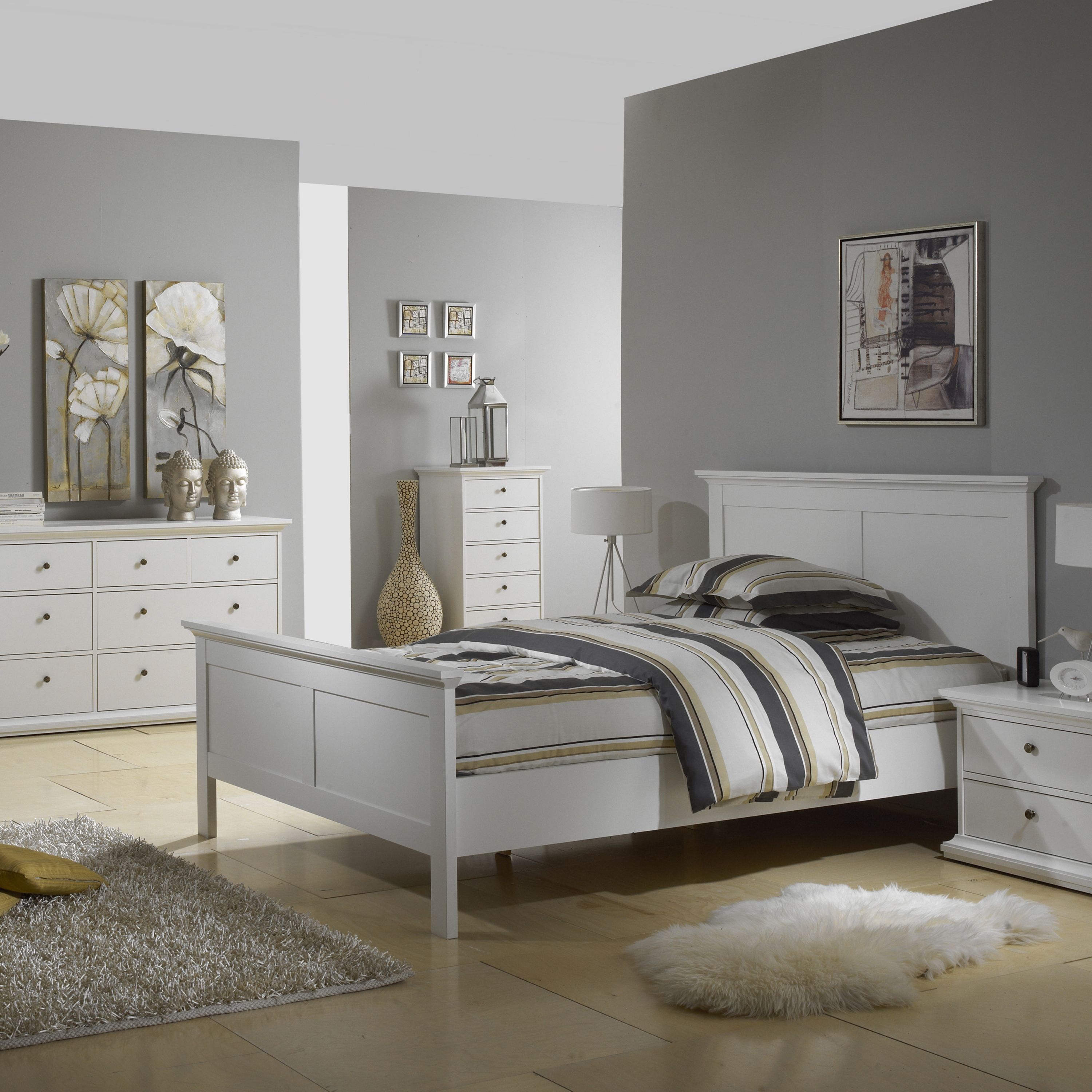 Paris Super King Bed (180 x 200) in White – FTG, view 13