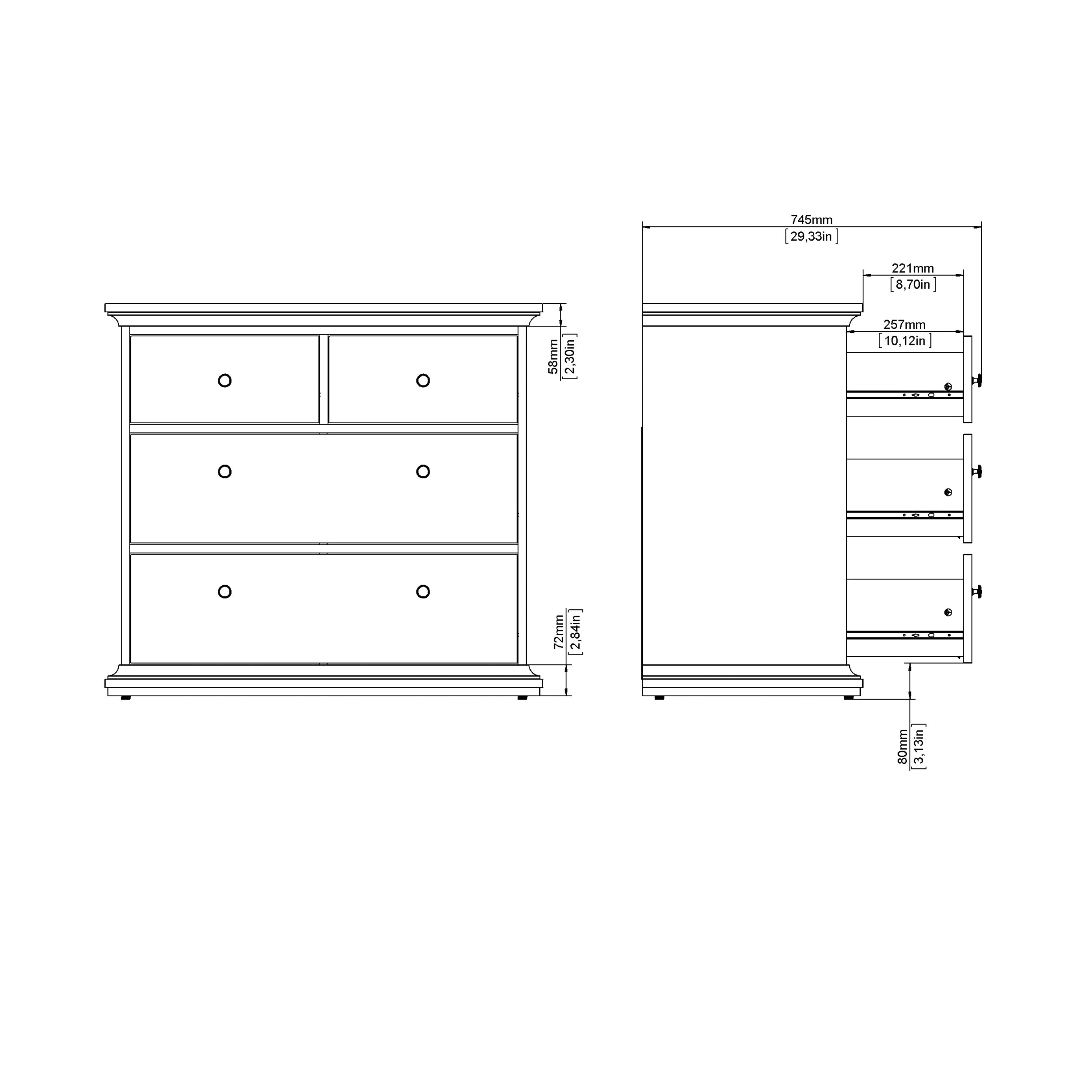 Paris Chest of 8 Drawers in Matt Grey – FTG, view 13