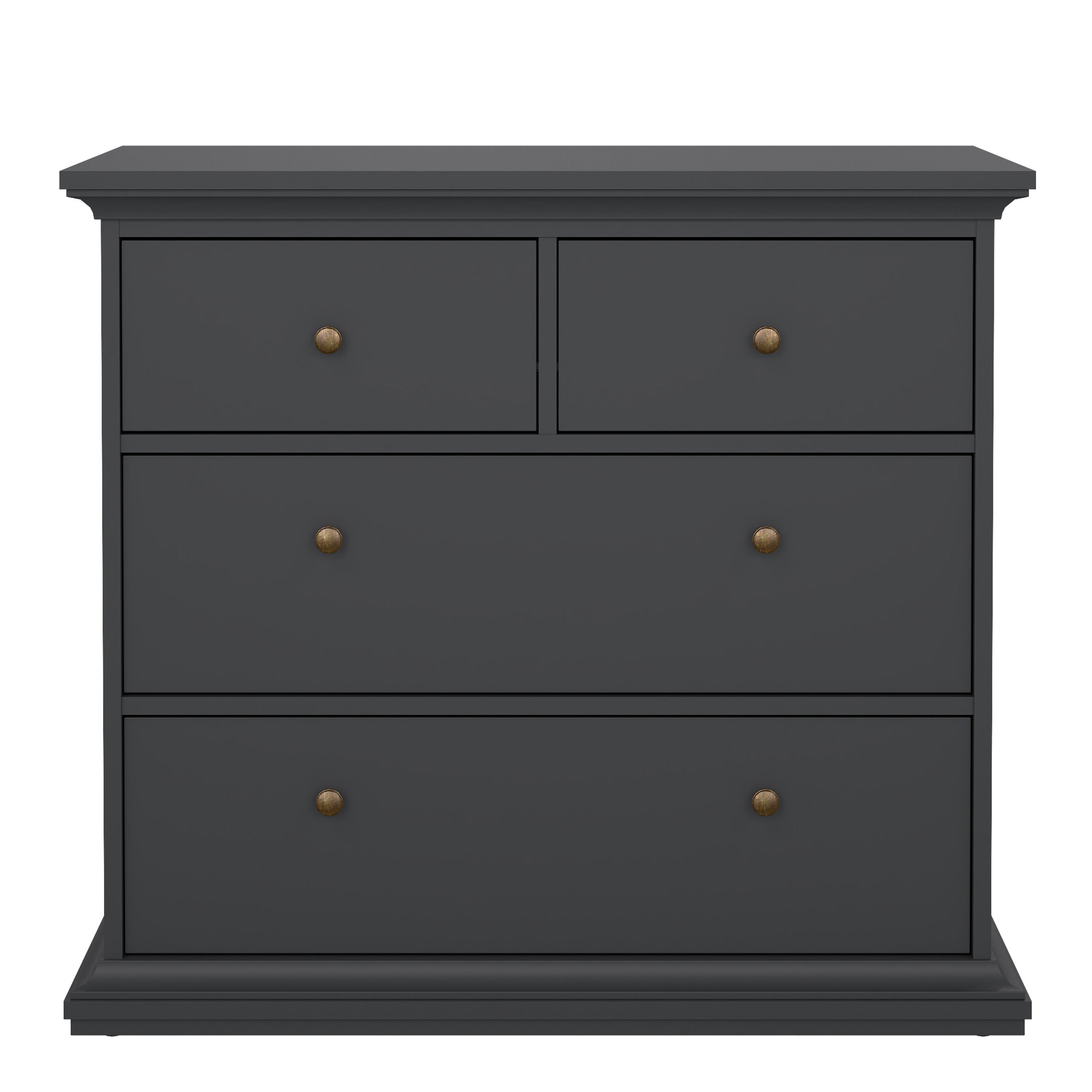 Paris Chest of 4 Drawers in Matt Grey – FTG, view 2