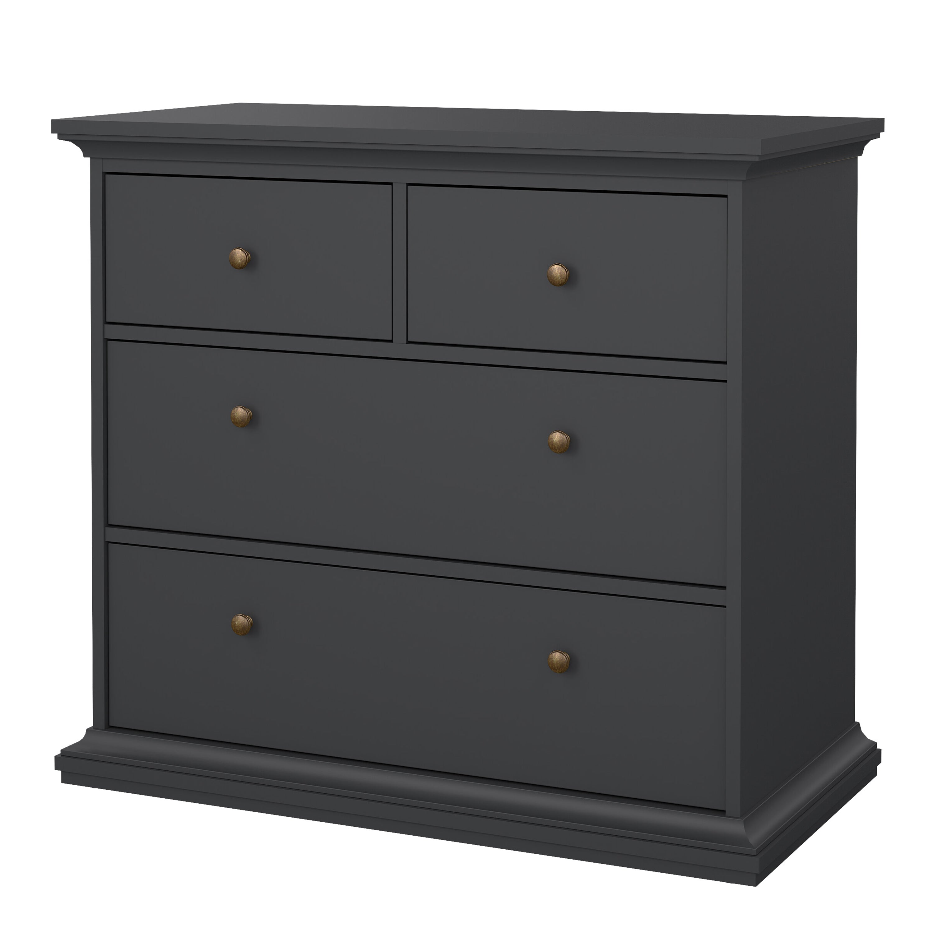 Paris Chest of 4 Drawers in Matt Grey – FTG, view 3