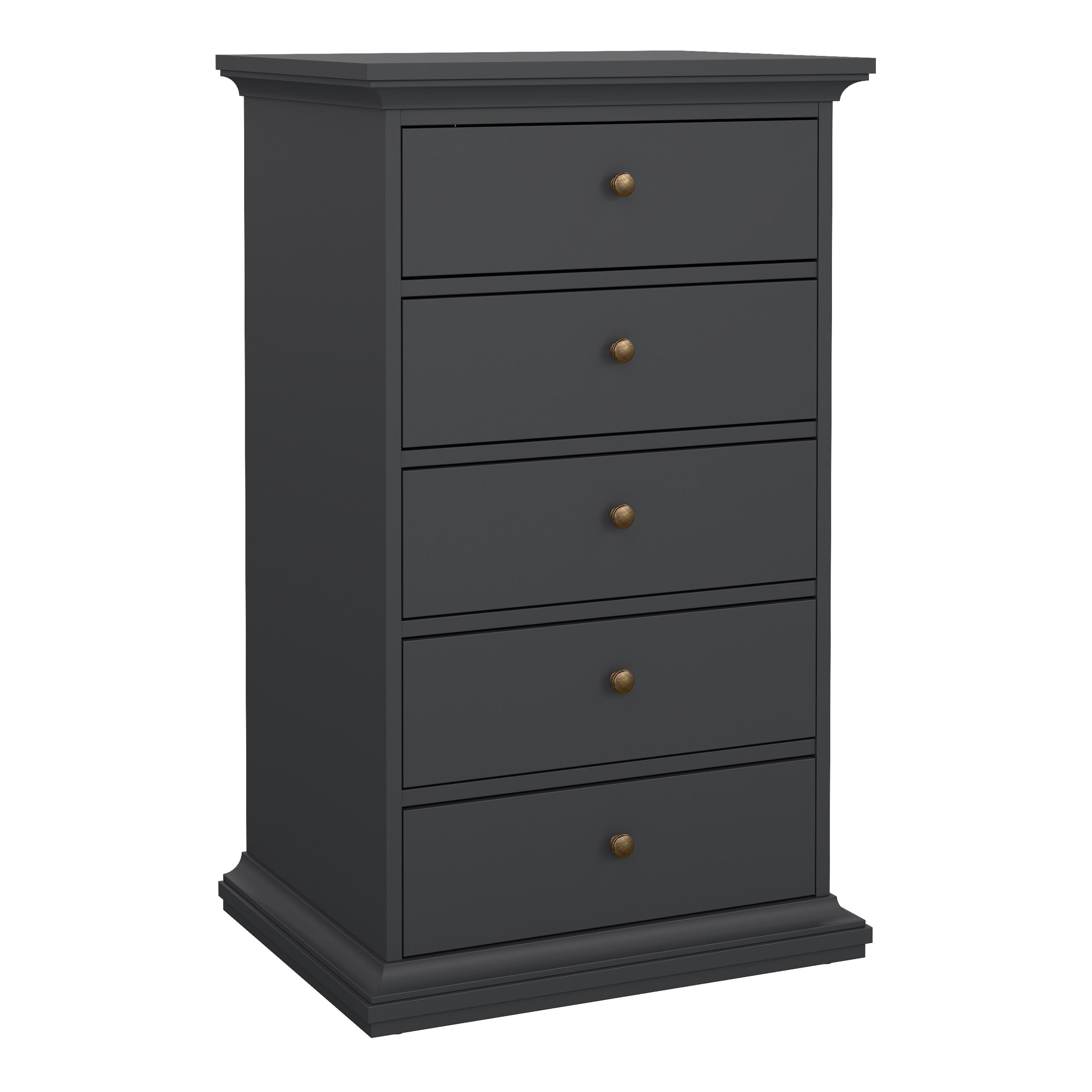 Paris Chest 5 Drawers in Matt Grey – FTG