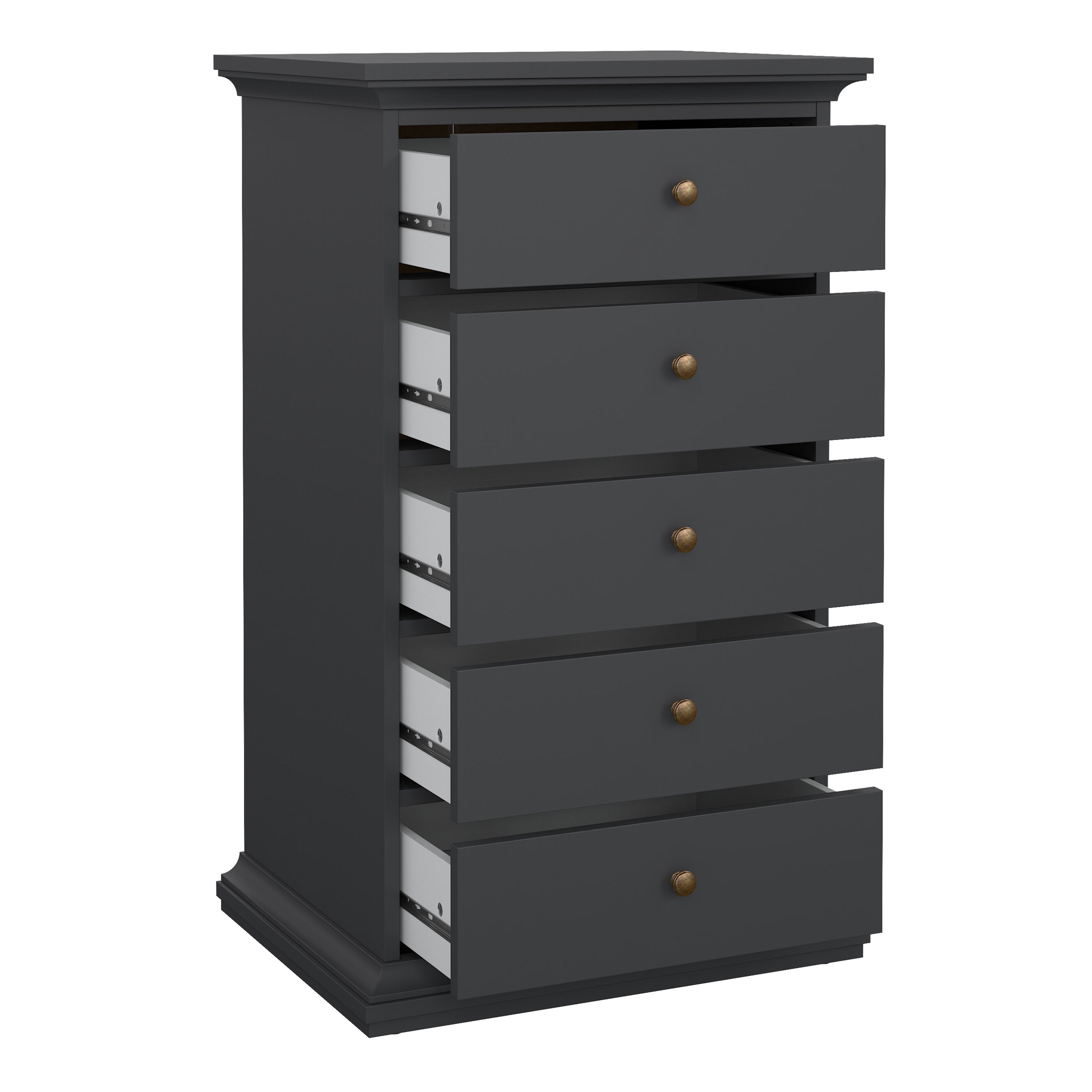 Paris Chest 5 Drawers in Matt Grey – FTG, view 5