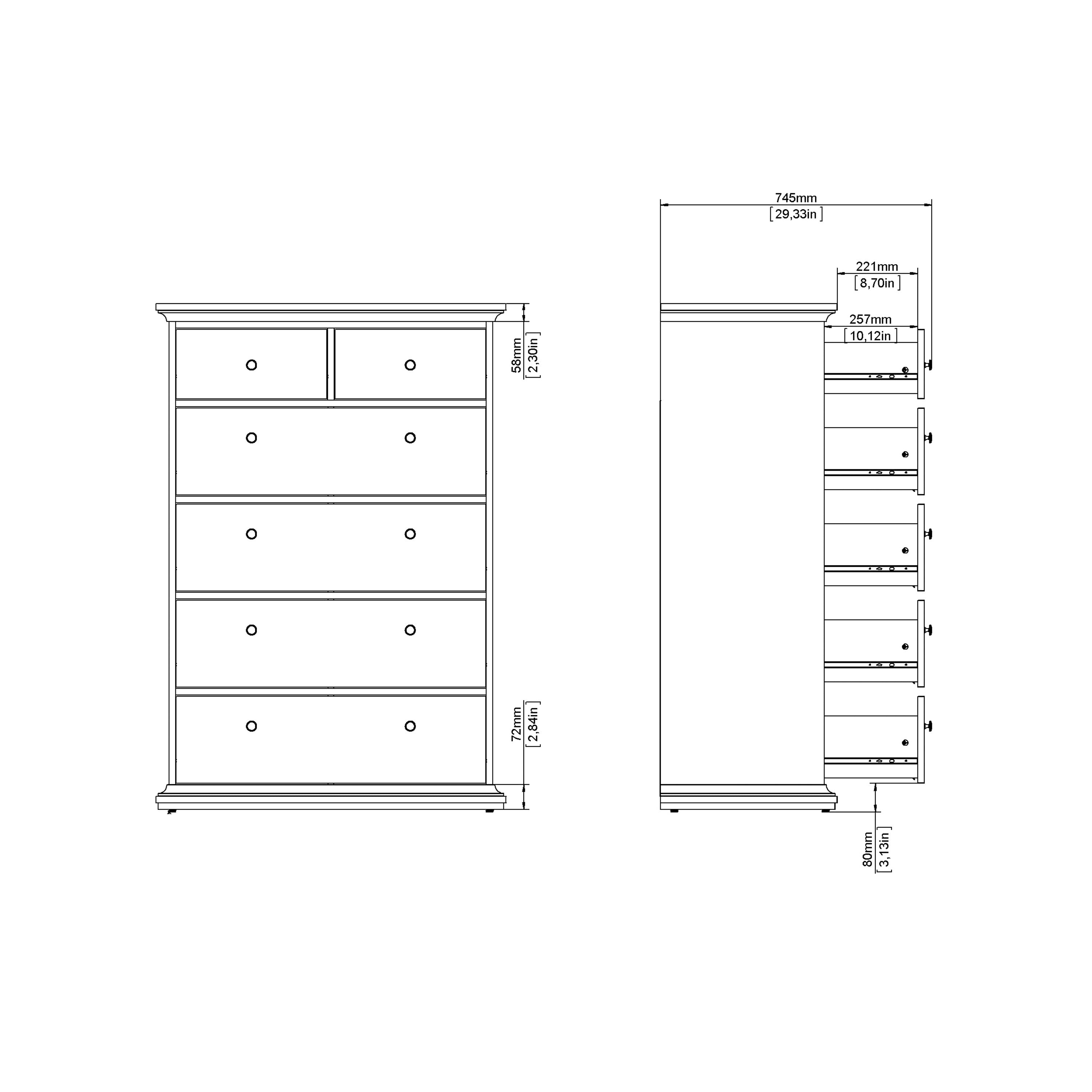 Paris Nightstand 1 Door + 1 Drawer in Matt Grey – FTG, view 14