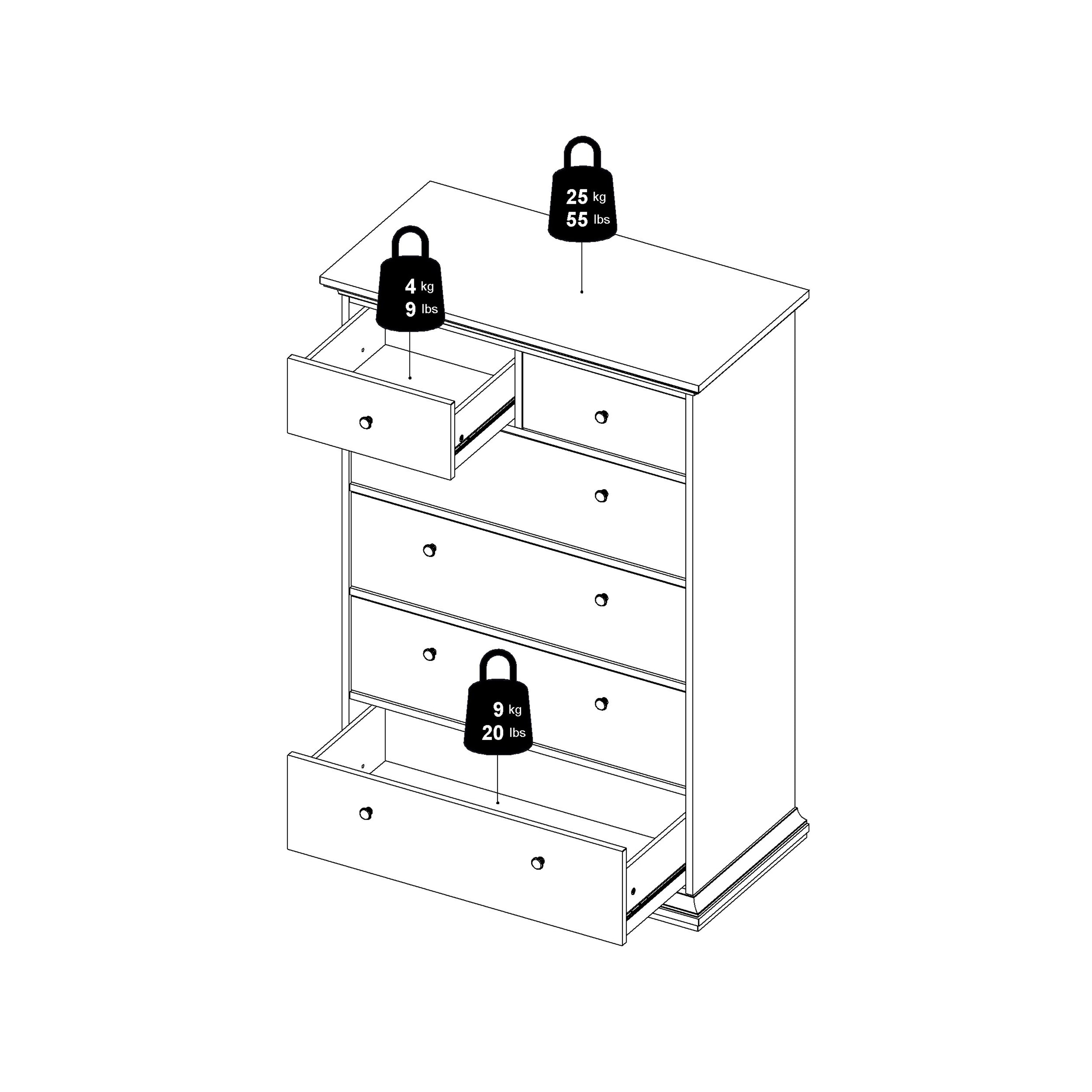 Paris Chest of 6 Drawers in Matt Grey – FTG, view 14