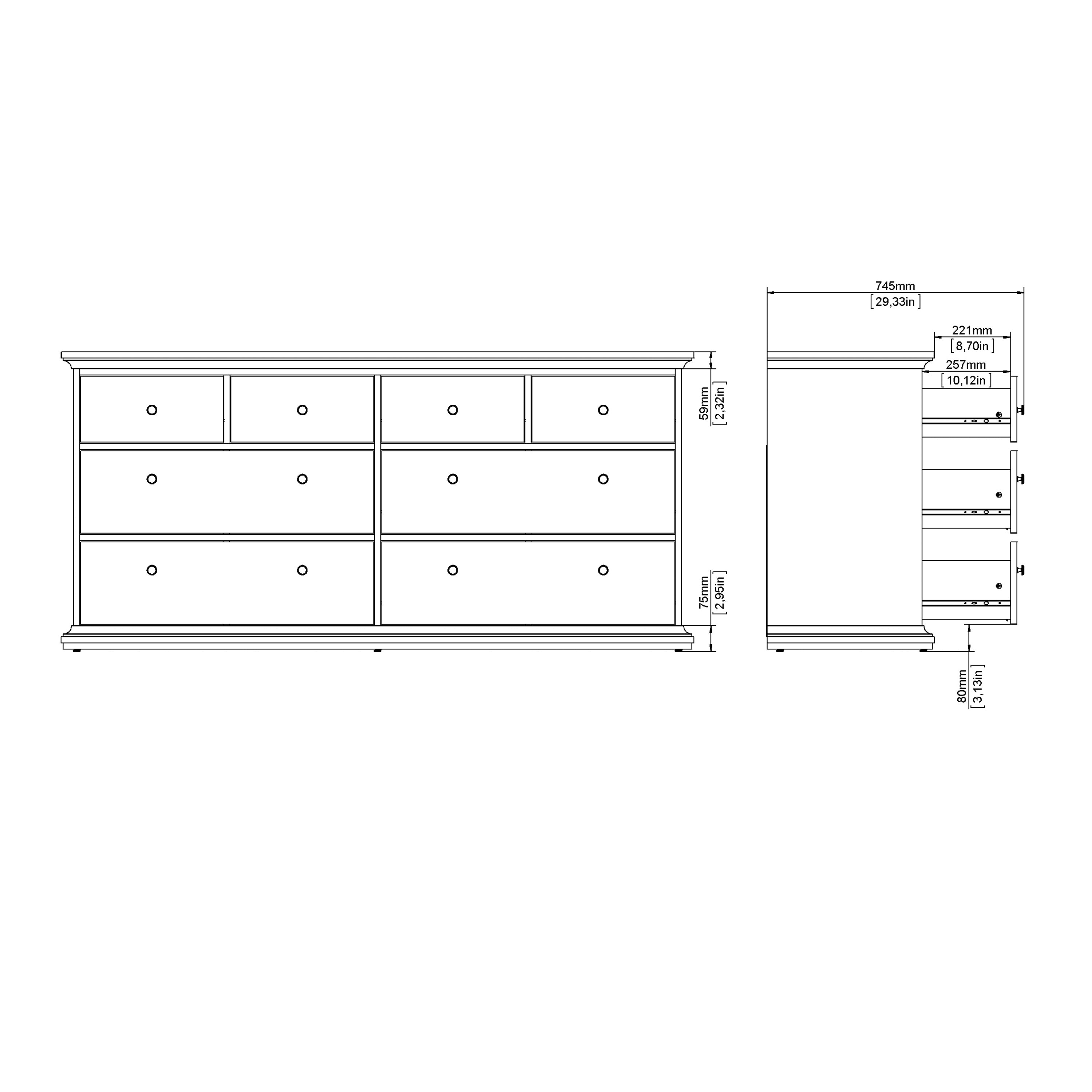 Paris Nightstand 1 Door + 1 Drawer in White – FTG, view 13