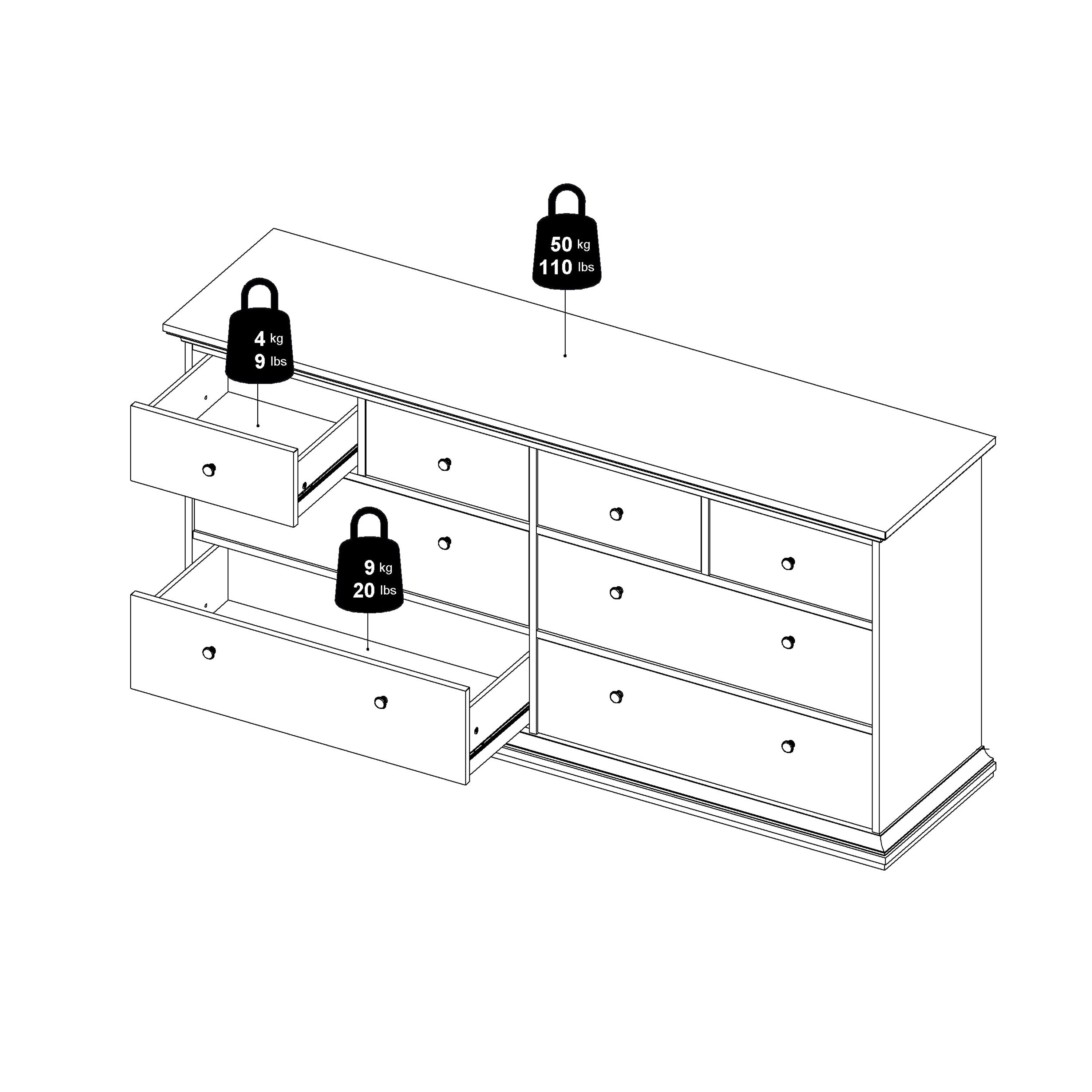 Paris Nightstand 1 Door + 1 Drawer in White – FTG, view 14