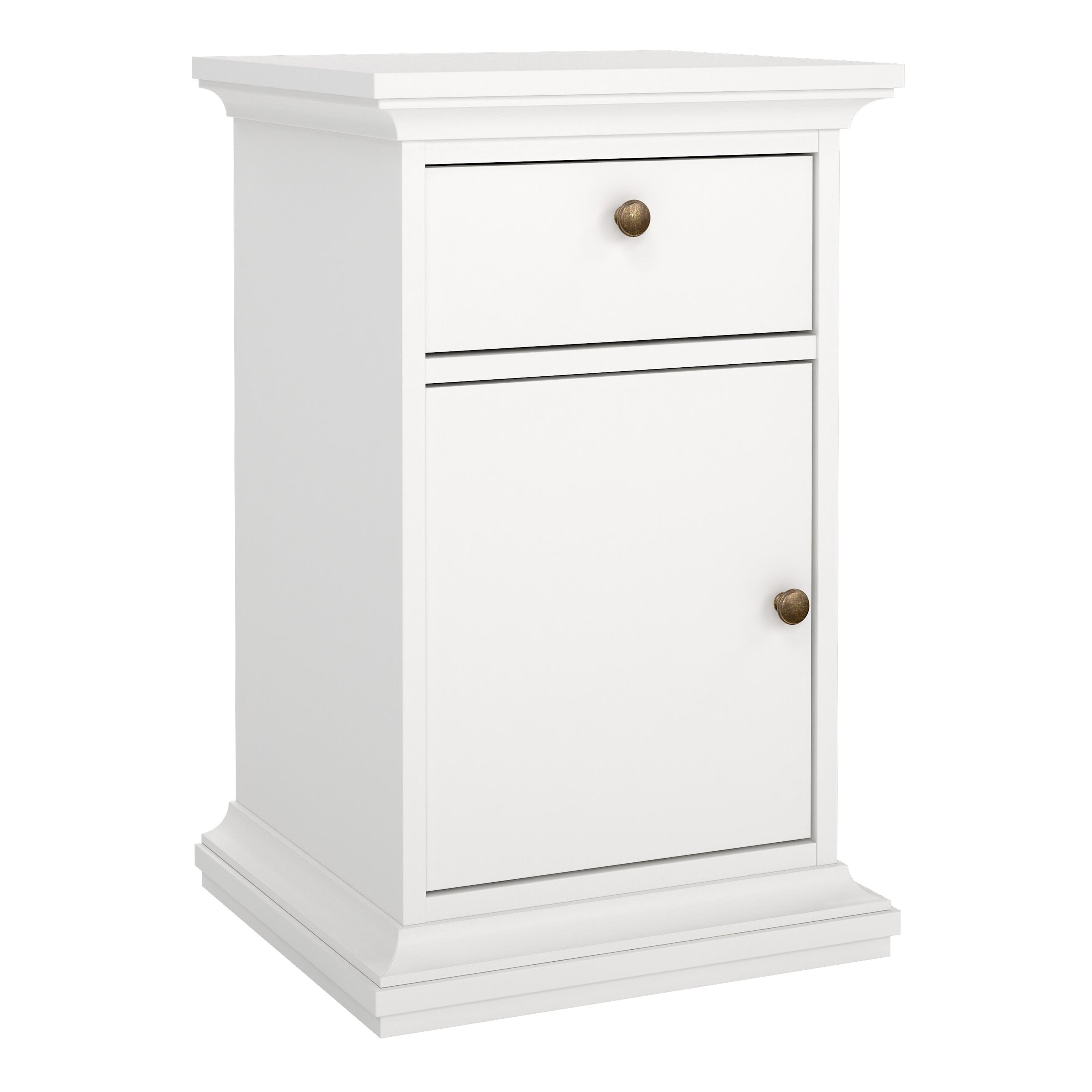 Paris Nightstand 1 Door + 1 Drawer in White – FTG