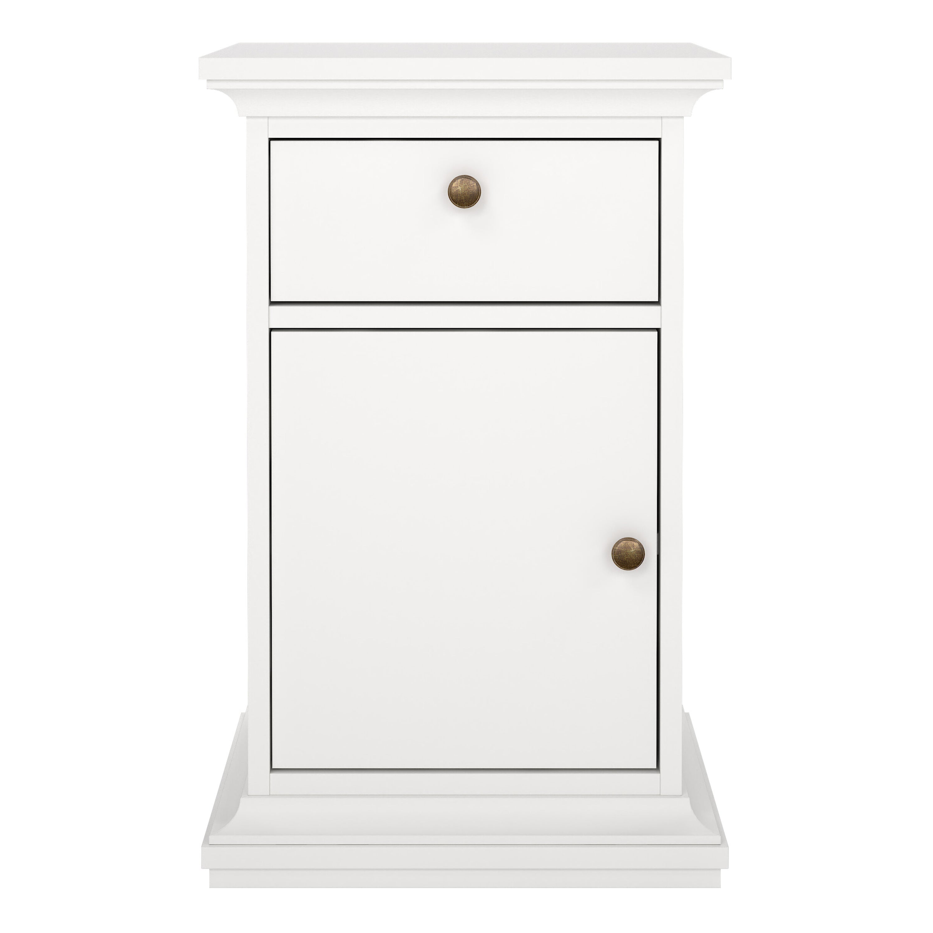 Paris Nightstand 1 Door + 1 Drawer in White – FTG, view 2