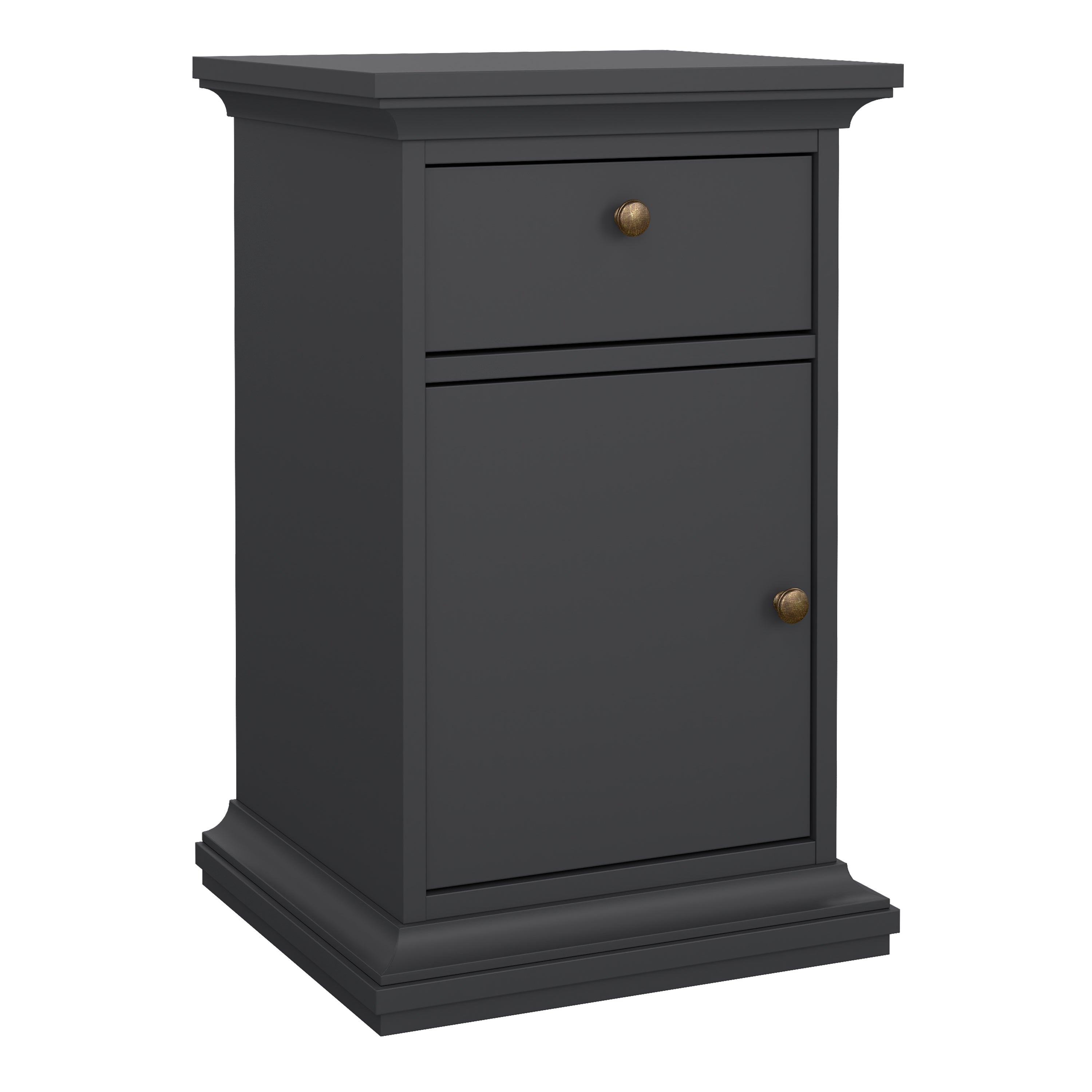 Paris Nightstand 1 Door + 1 Drawer in Matt Grey – FTG