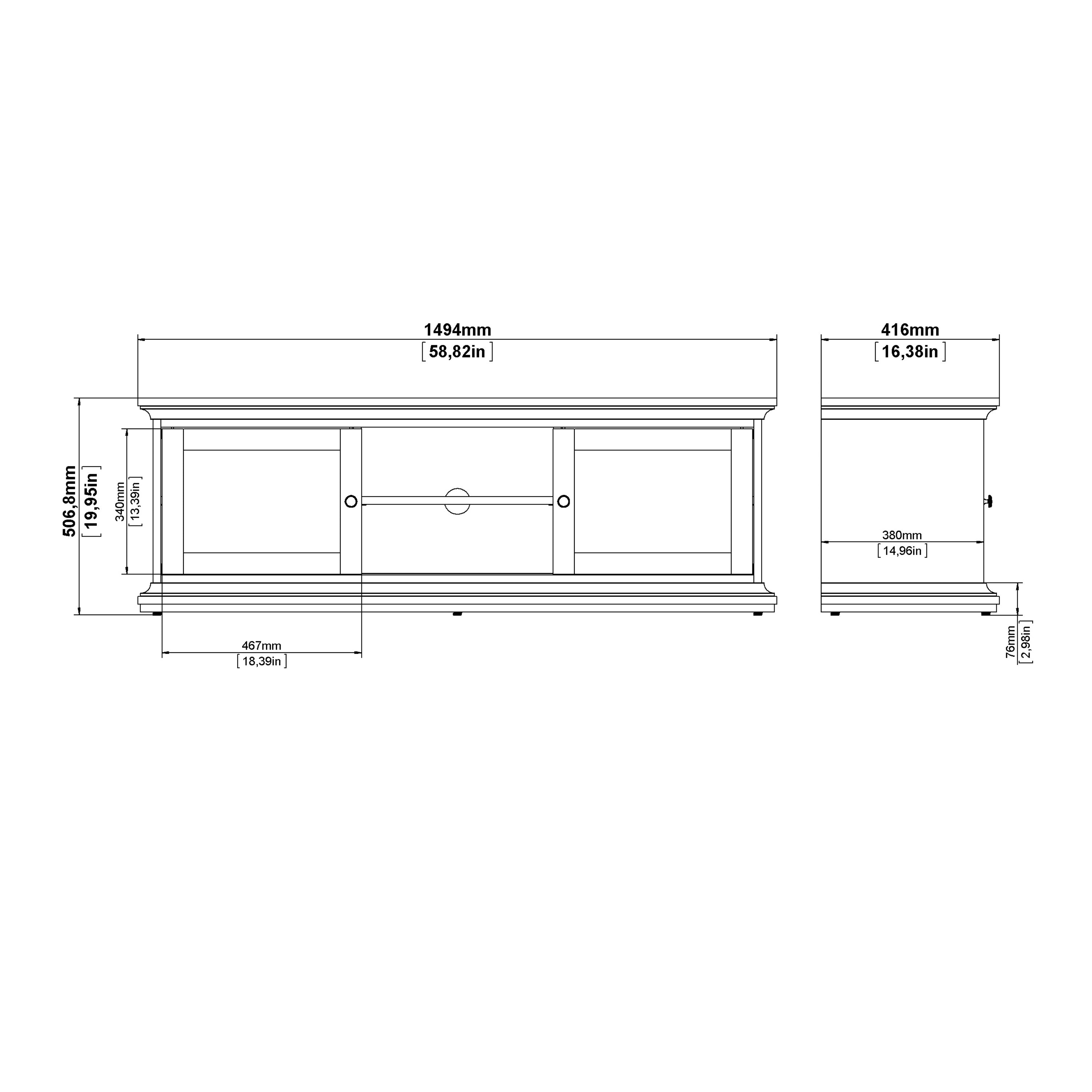 Paris China cabinet in White – FTG, view 10