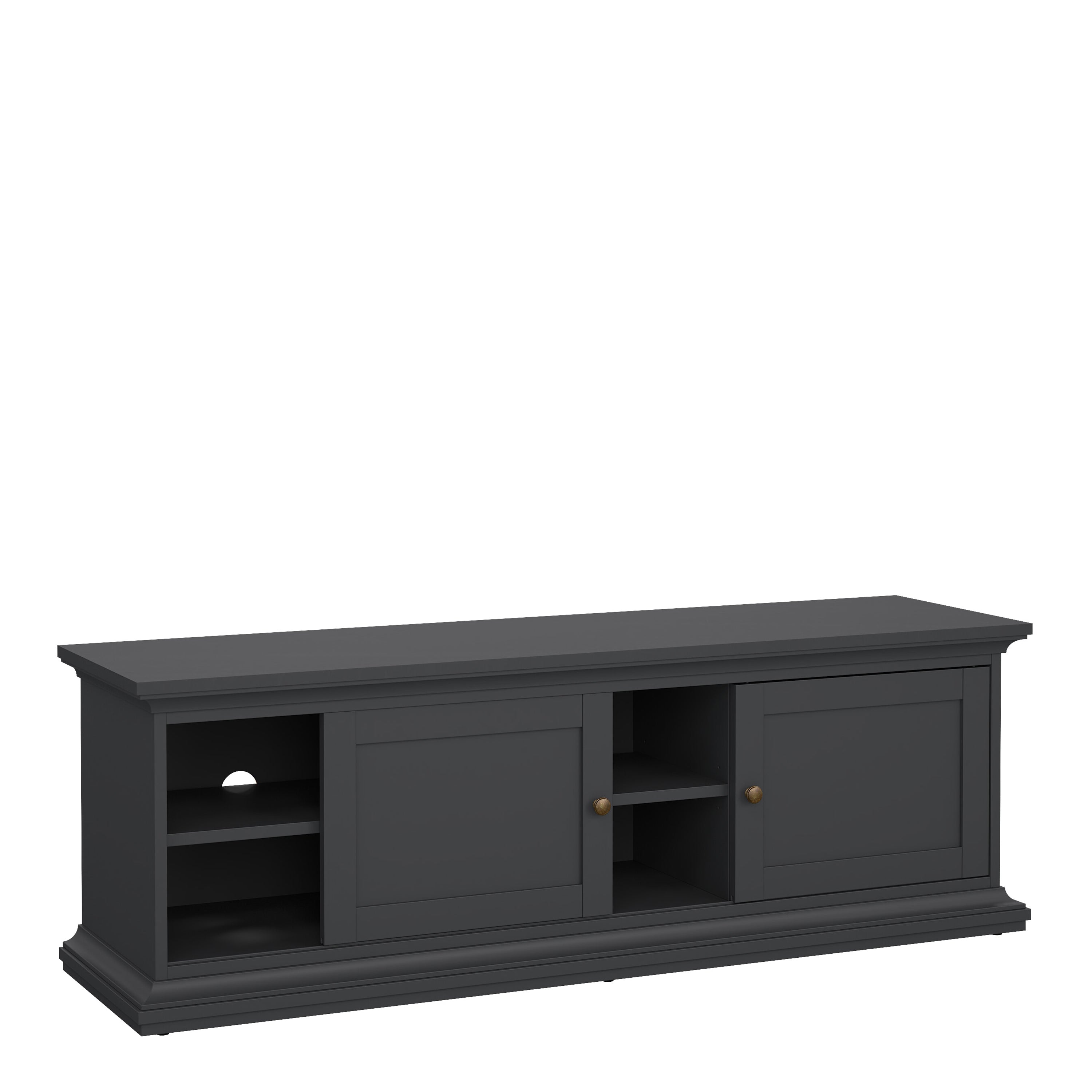 Paris TV-unit 2 frame Doors in Matt Grey – FTG, view 3
